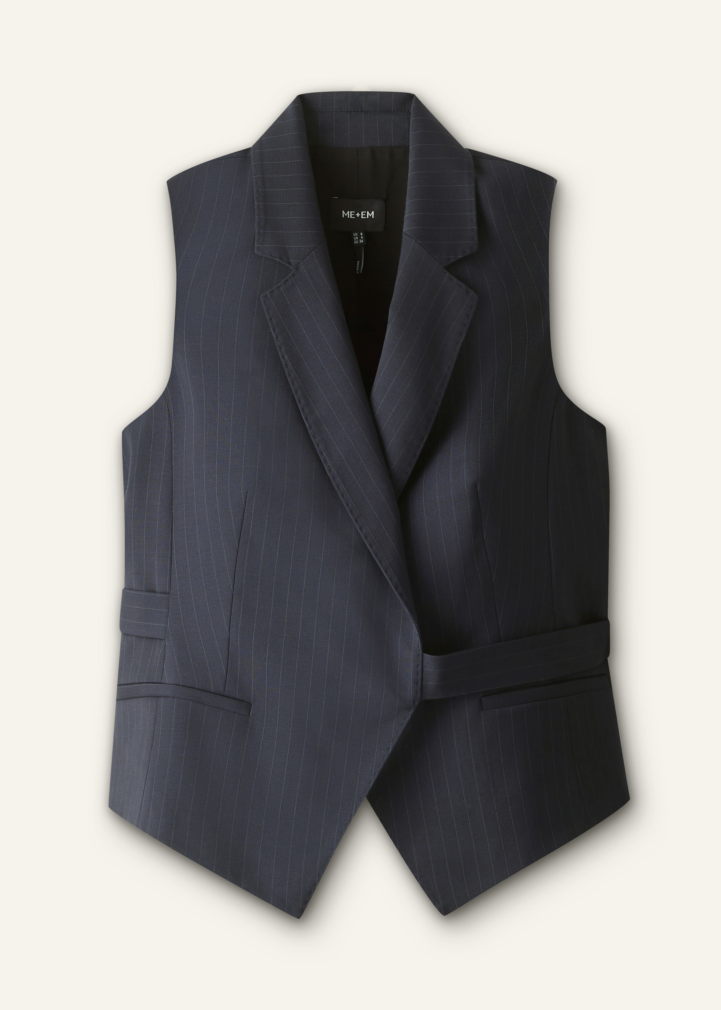 ME+EM Wrap Waistcoat in Navy