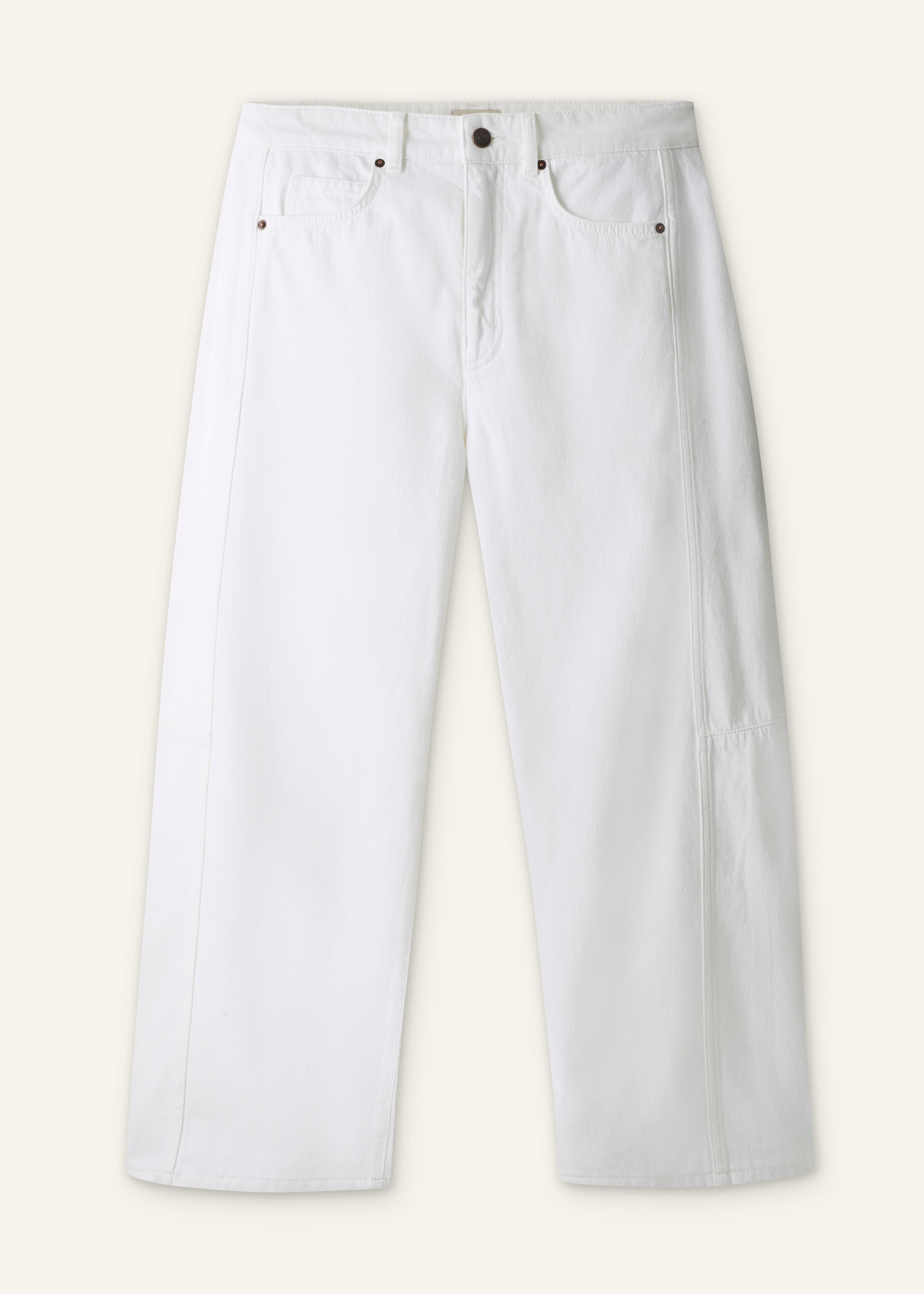 ME+EM Exaggerated Crop Jean in Soft White Wash