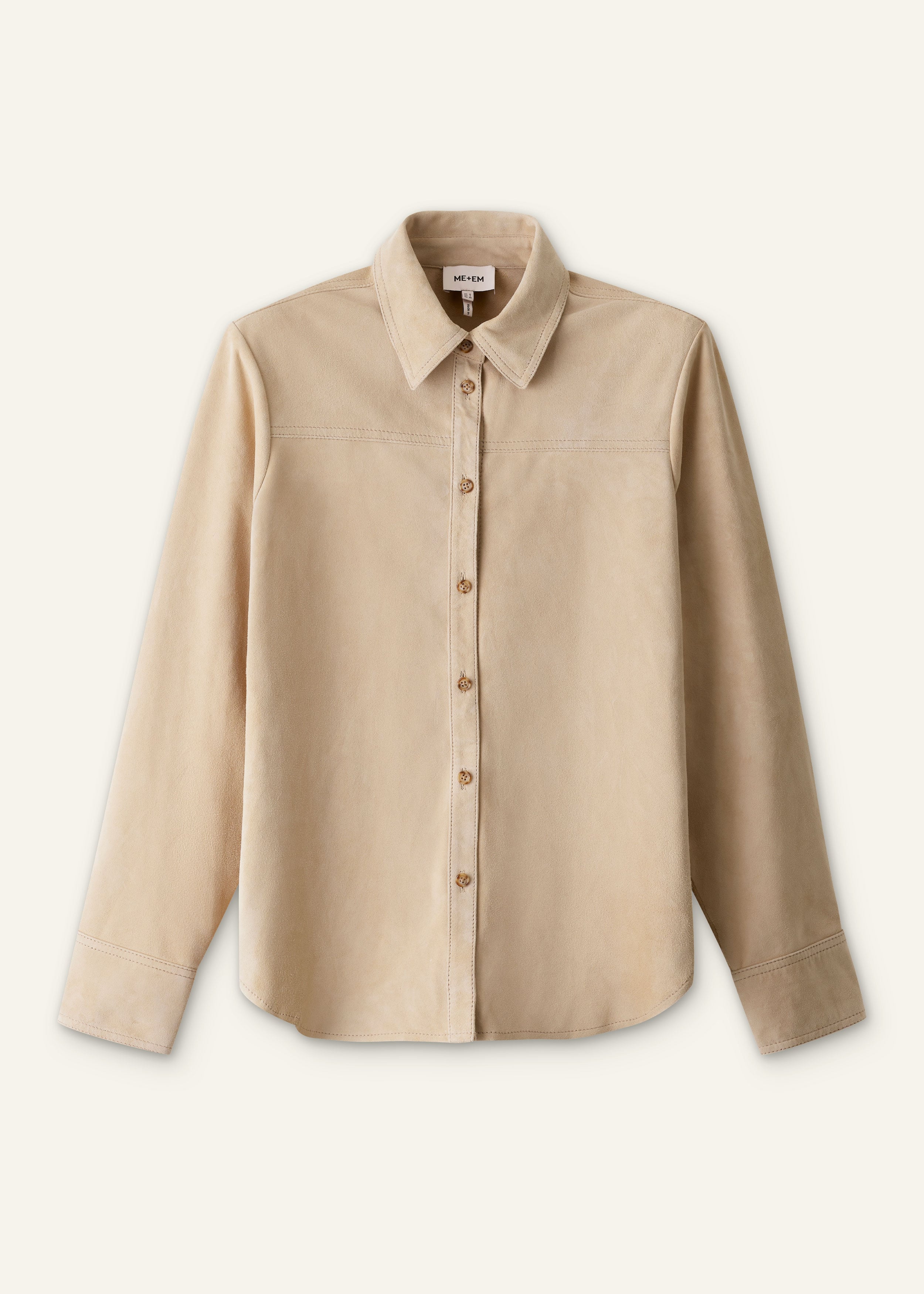 ME+EM Luxe Straight Shirt in Pale Tan