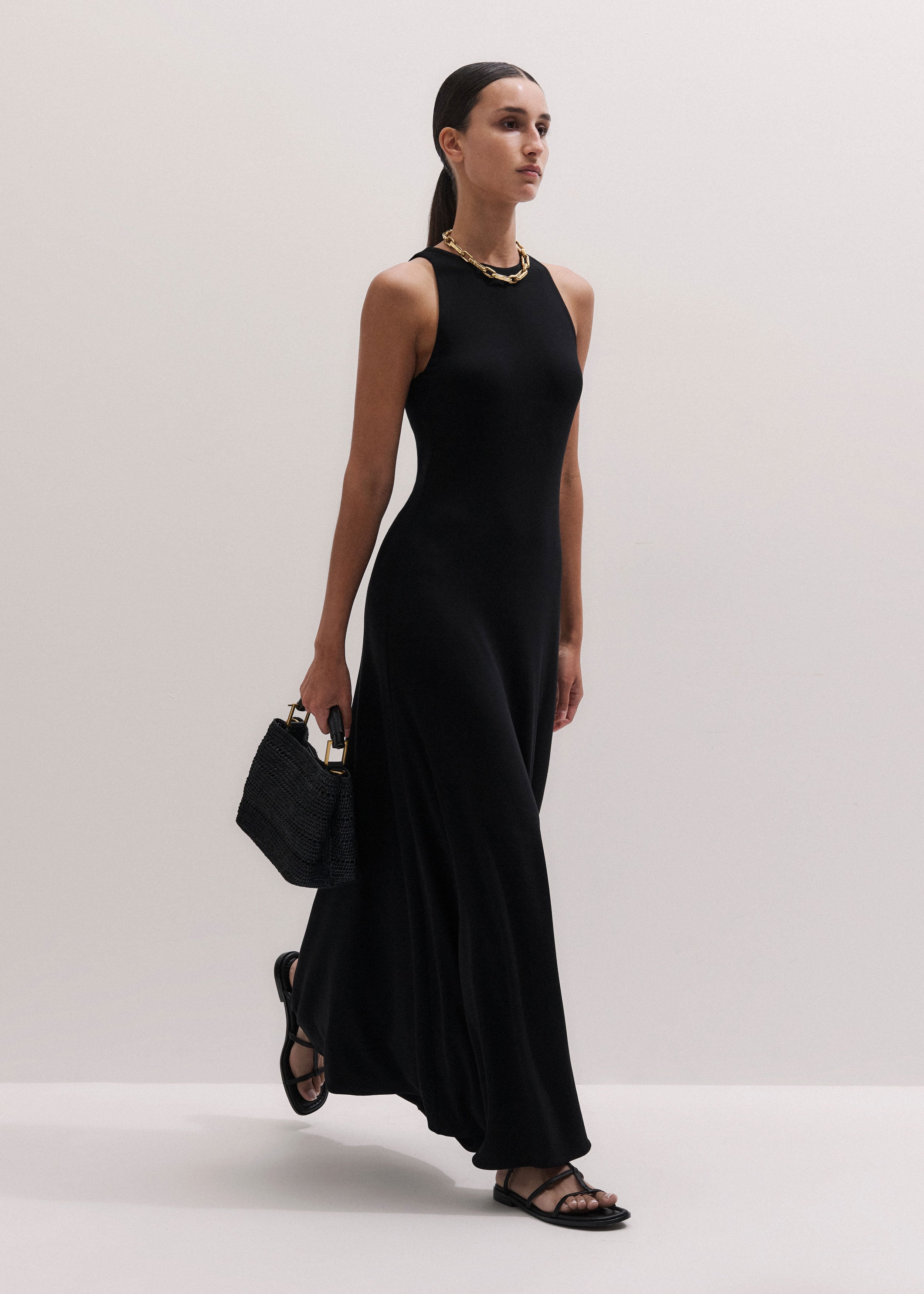 me and em fit and flare dress Me+Em Metallic Boned Knit Fit And Flare Midi Dress - Black/Gold