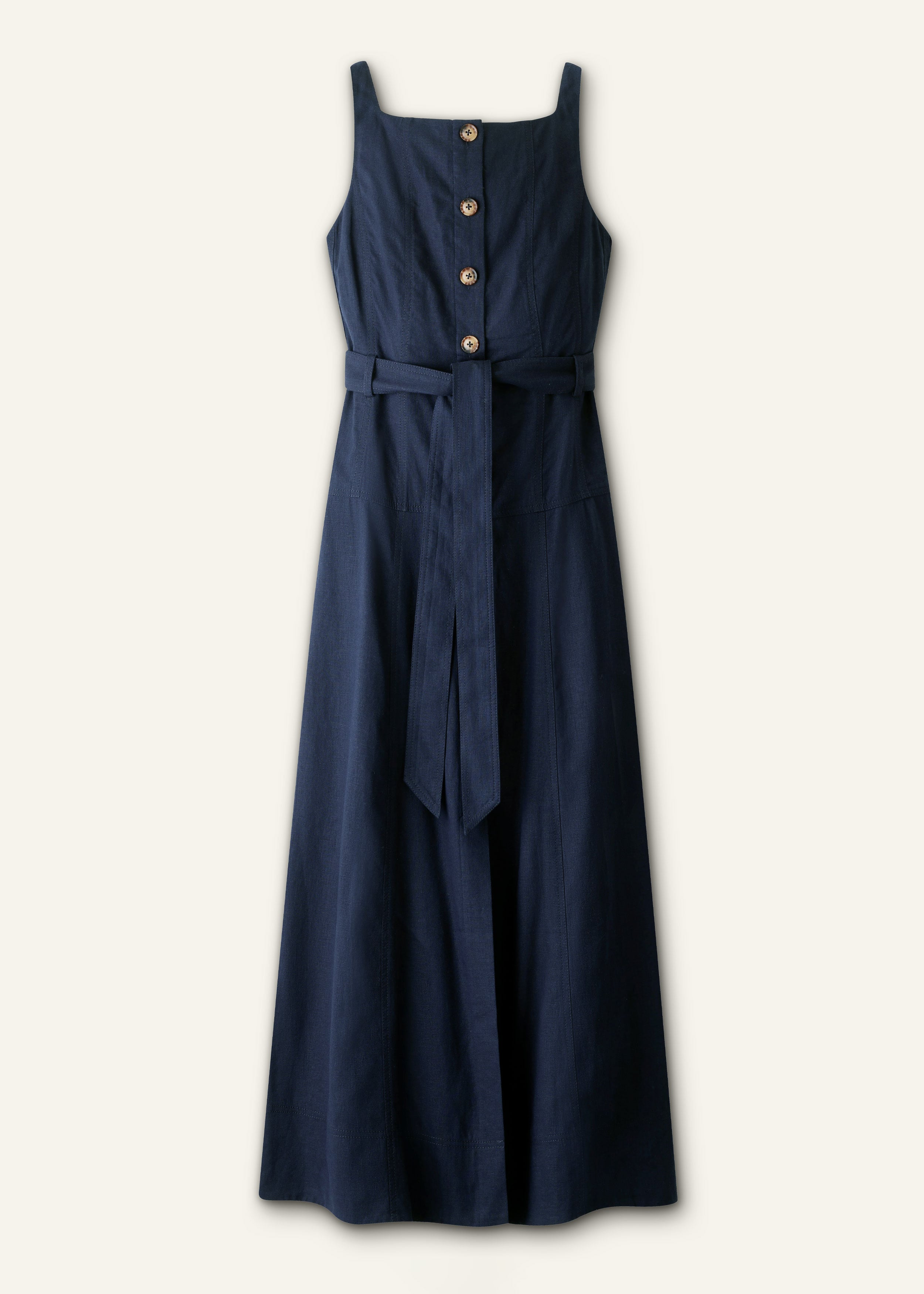 ME+EM Button Front Maxi Dress in Navy