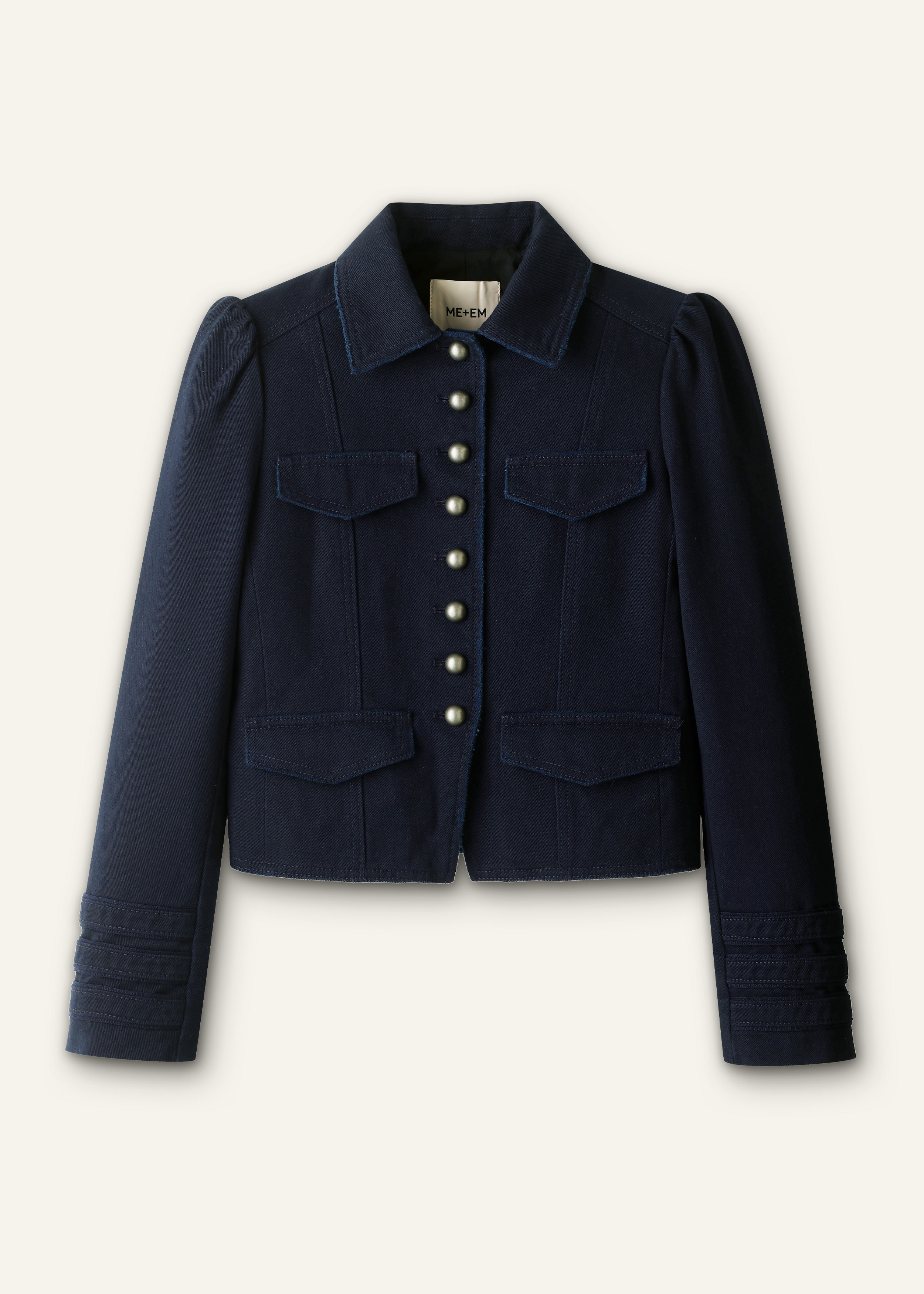 ME+EM Short Military Jacket in Summer Navy