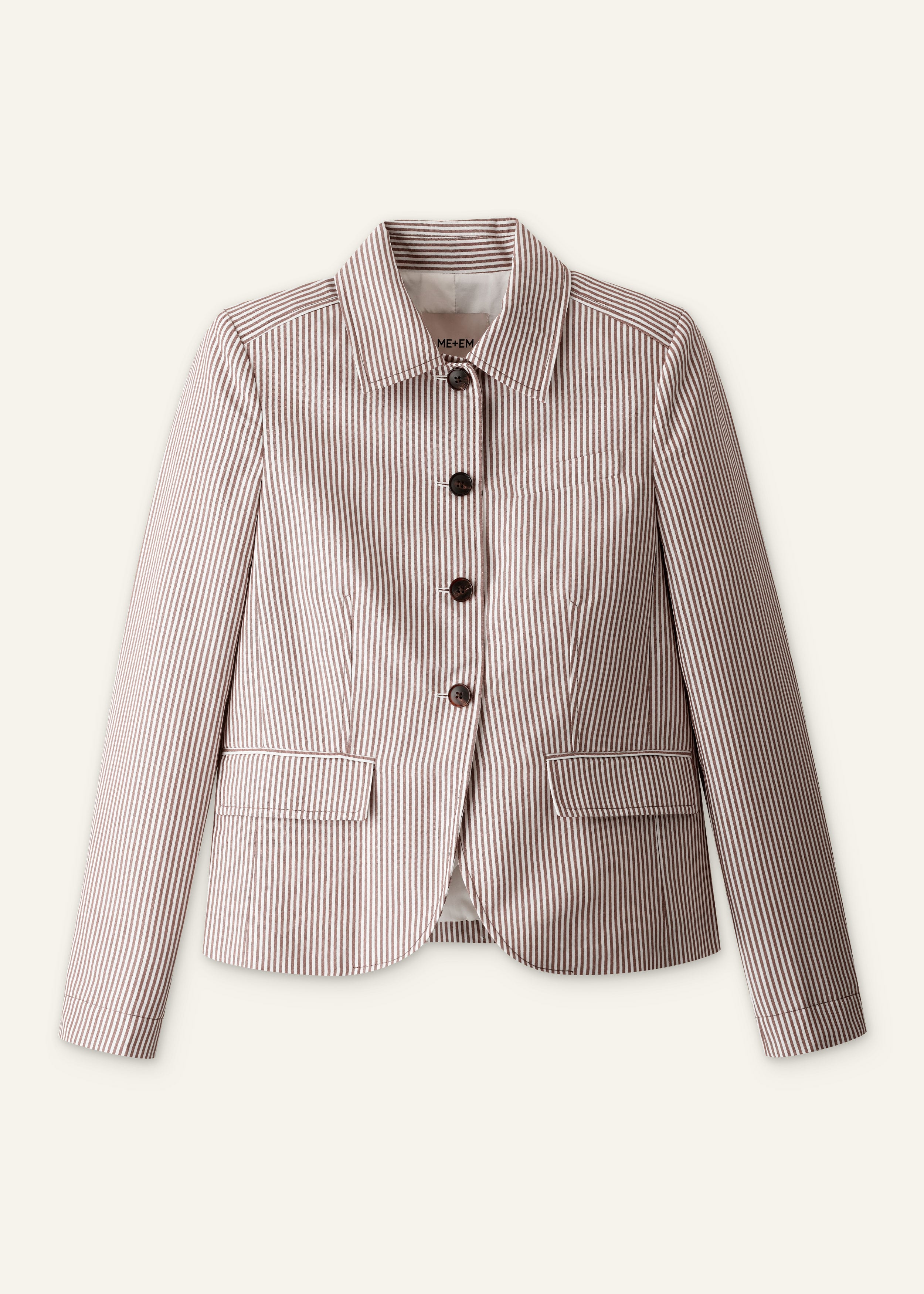 ME+EM Short Summer Jacket in Cocoa/Cream