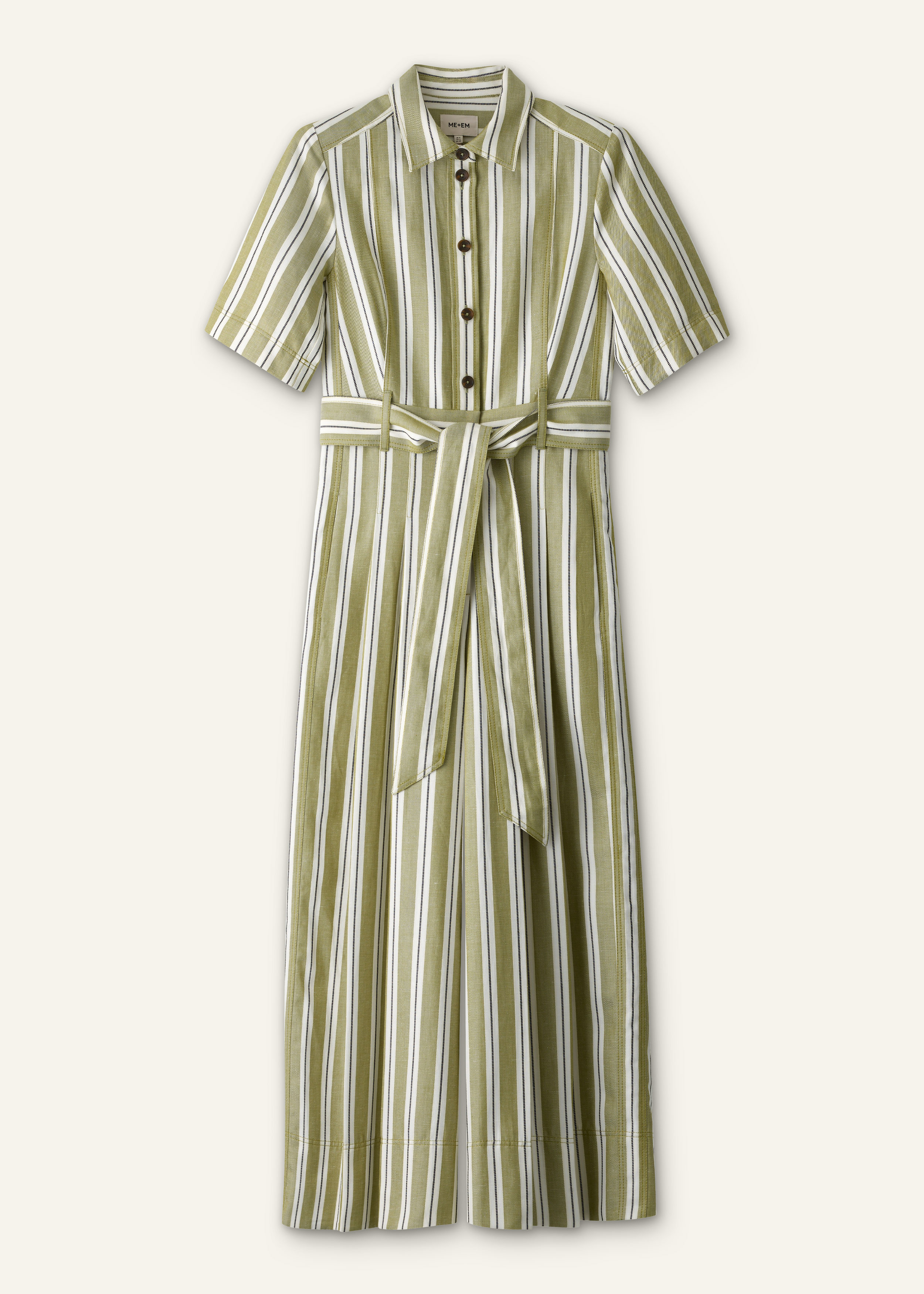ME+EM Crop Wide-Leg Jumpsuit in Olive/Multi