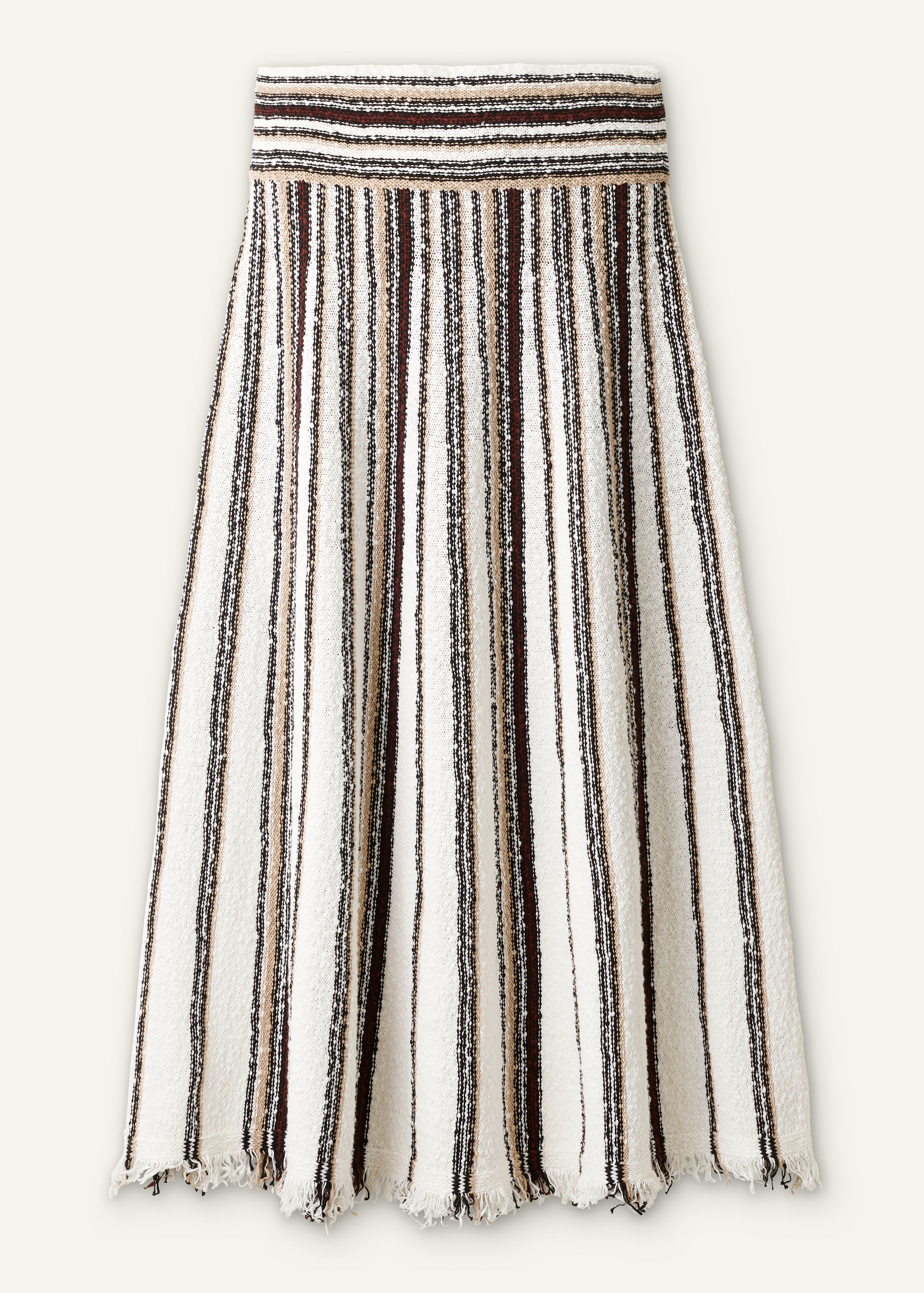 ME+EM Stripe Knit Maxi Skirt in Cream Multi