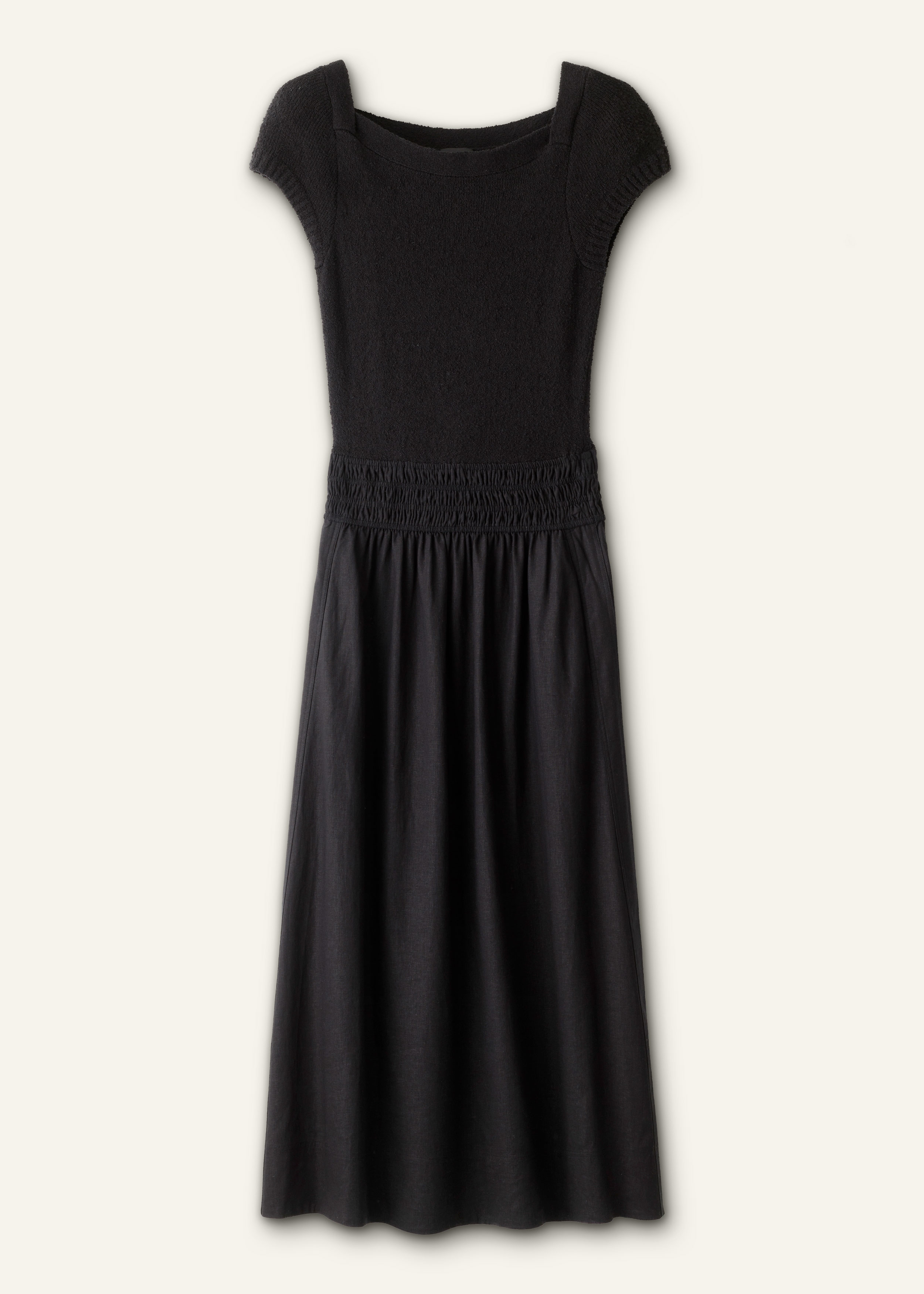 Women's Black Mixed Media Maxi Dress | ME+EM