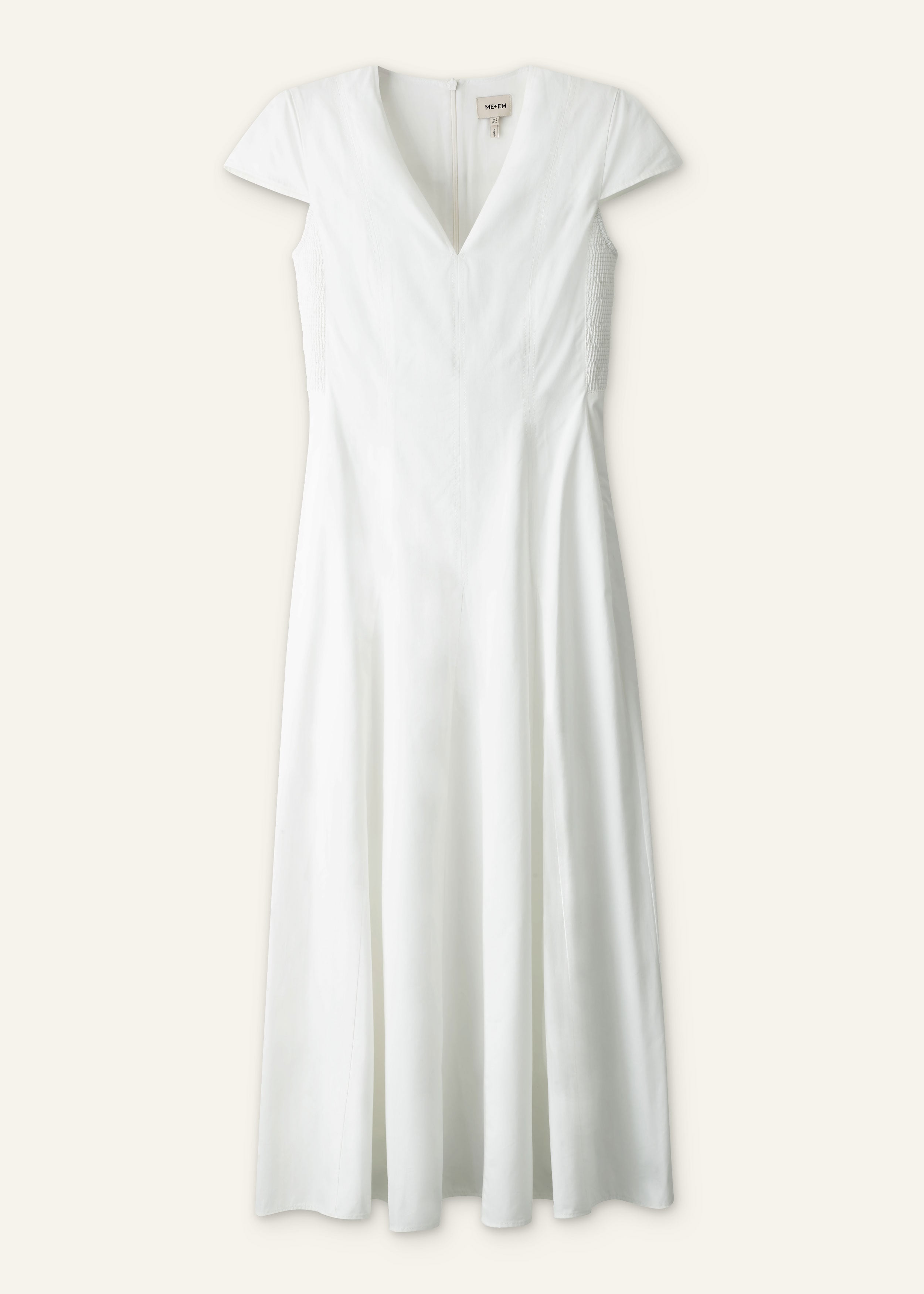 ME+EM Fit + Flare Maxi Dress in Soft White