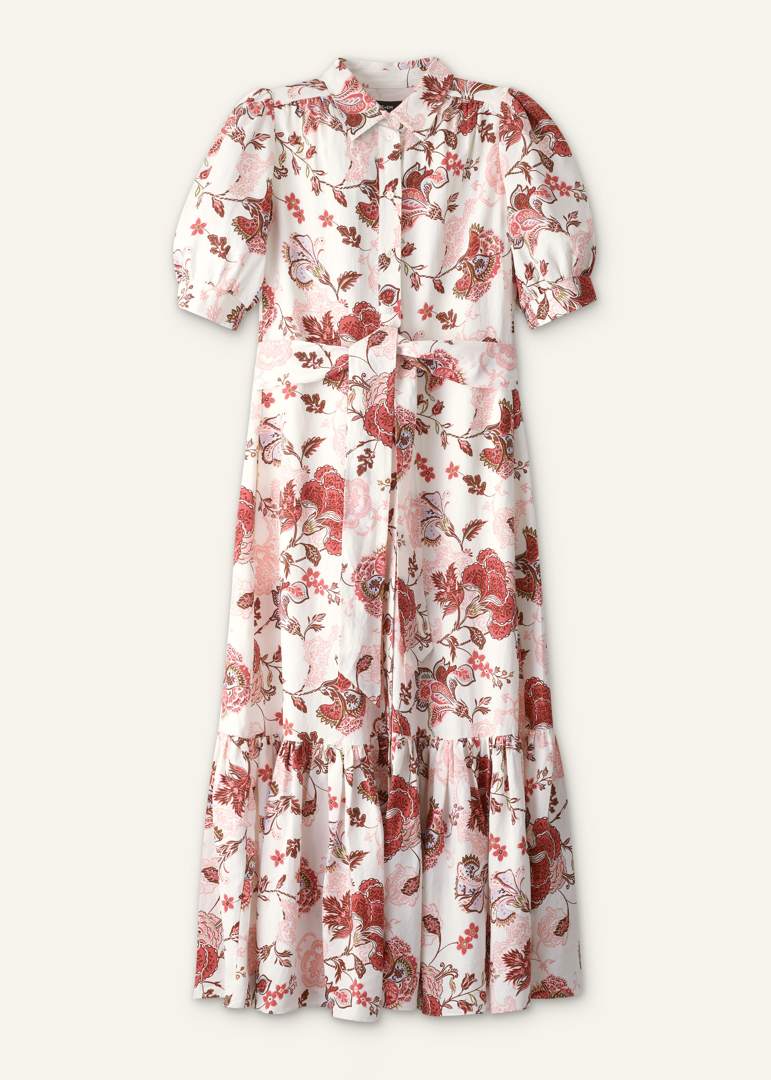 ME+EM Fit + Flare Maxi Dress in Light Cream/Multi