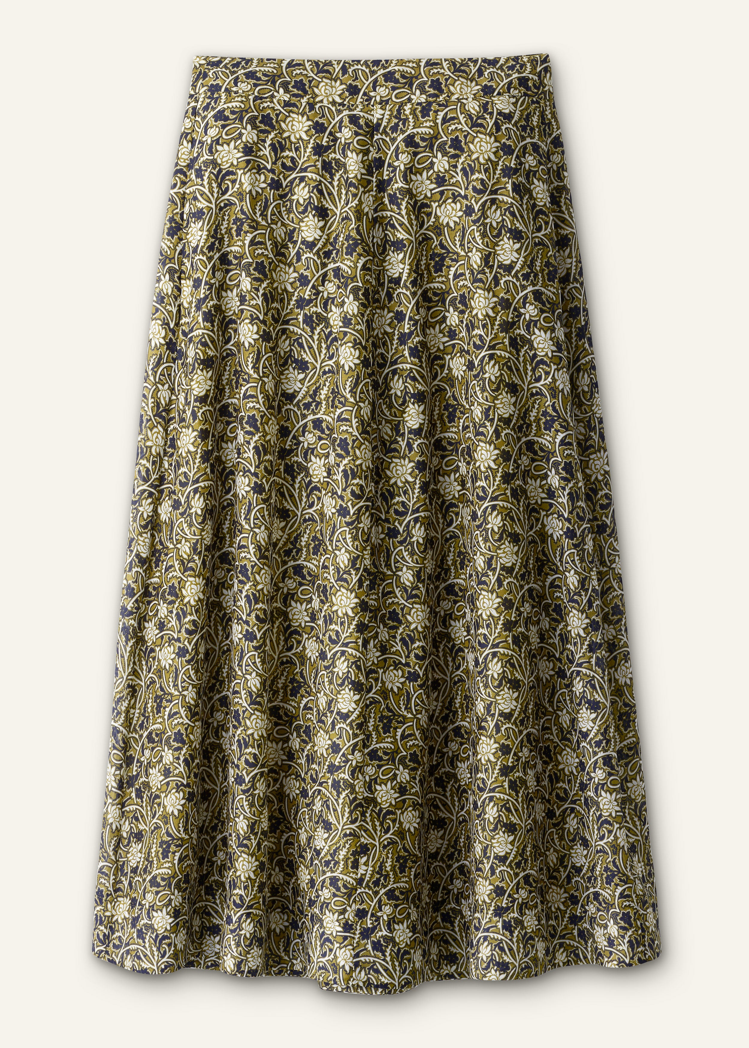 ME+EM A-Line Maxi Skirt in Green/Multi