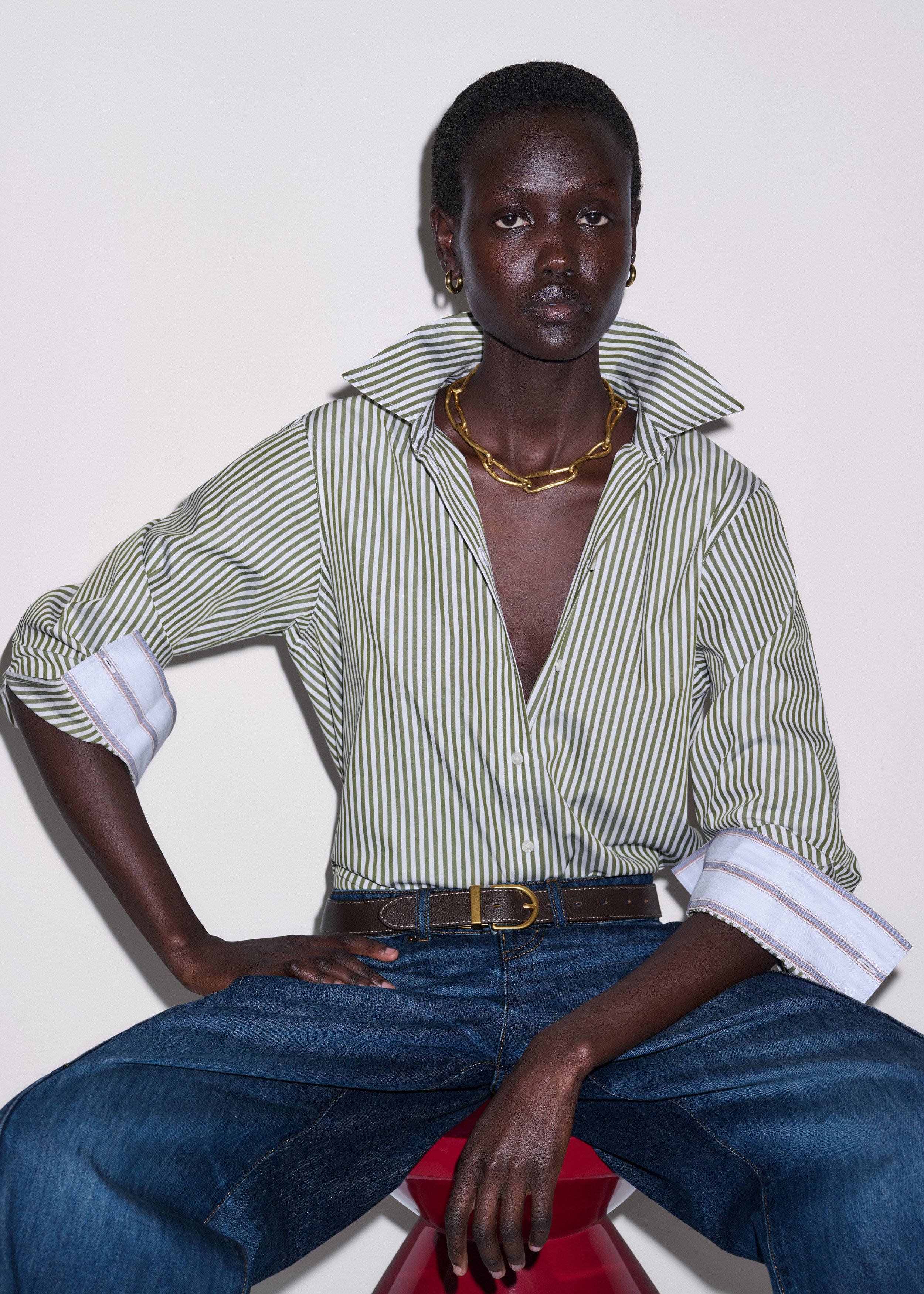 Women's Olive Cotton Relaxed Forever Shirt | ME+EM