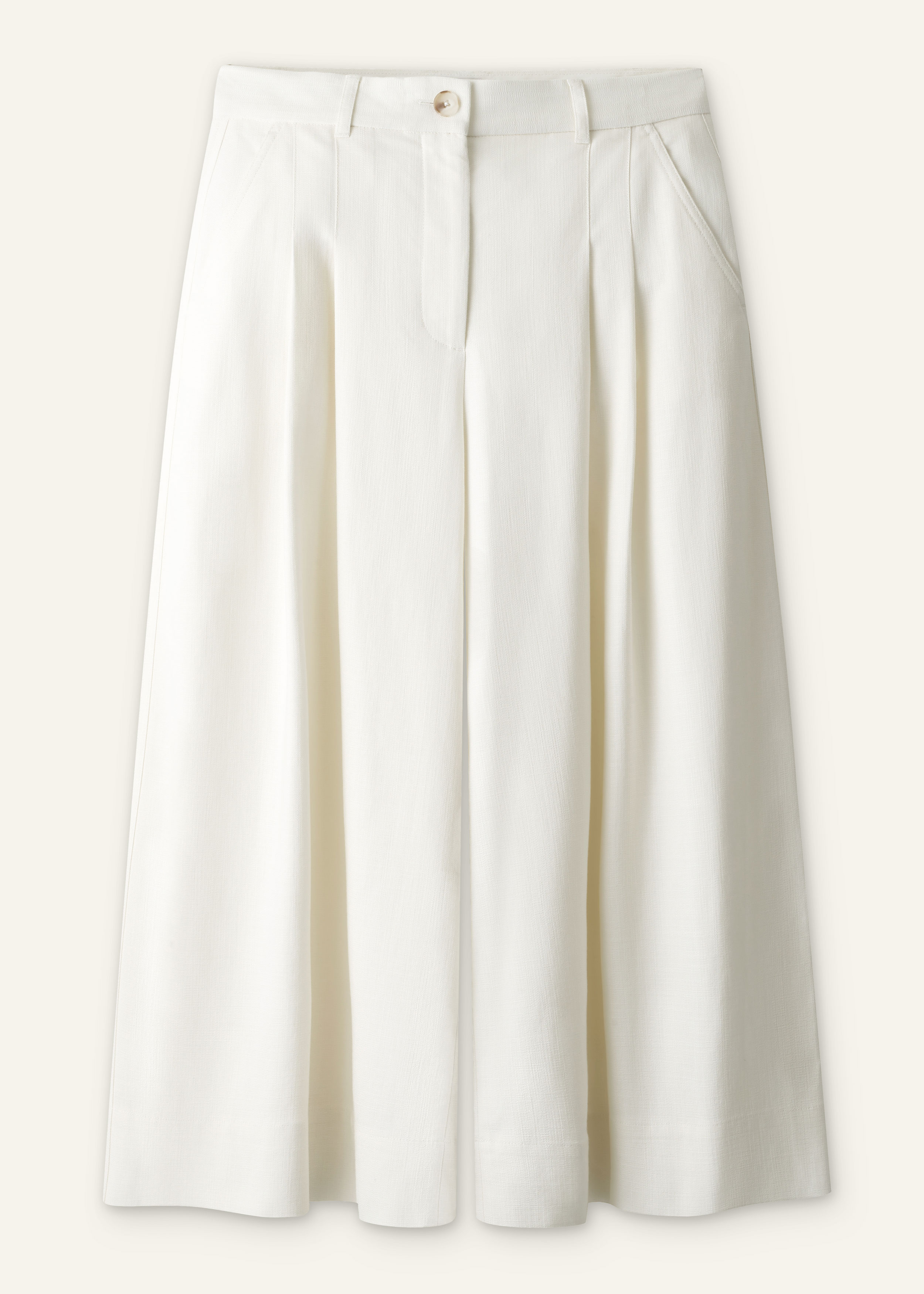 ME+EM Double Pleat Culotte in Cream