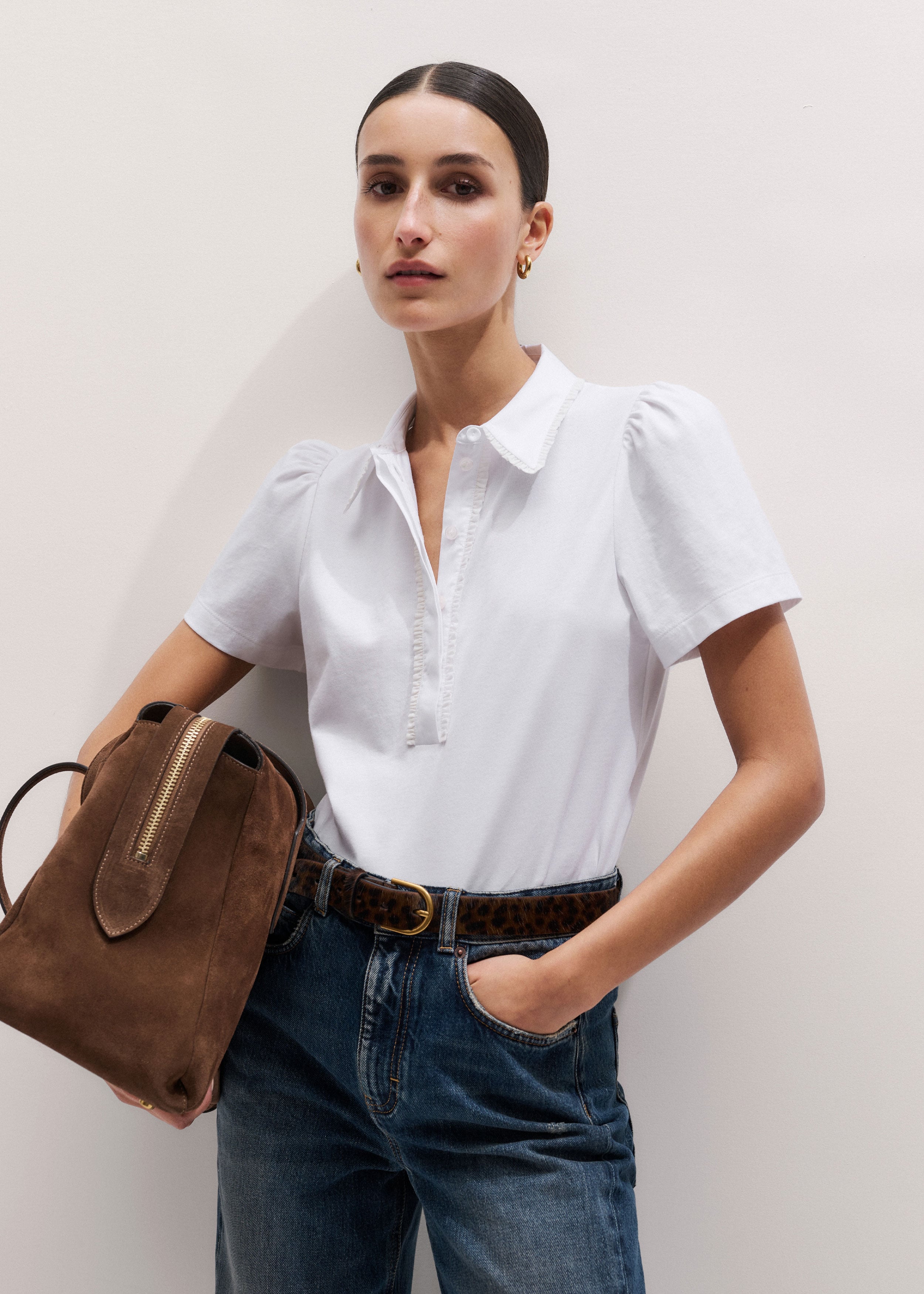Frill Trim Layering Shirt