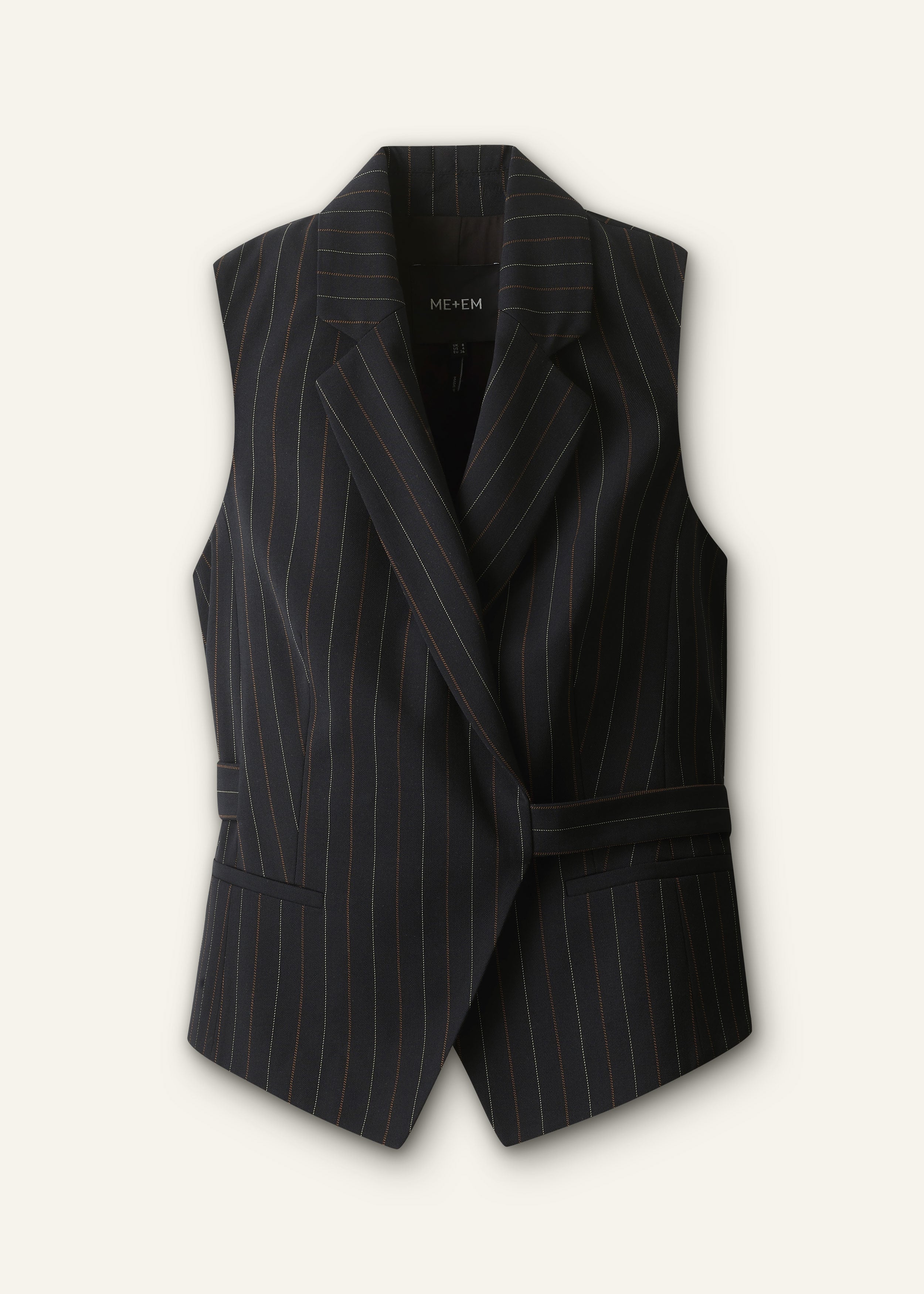 ME+EM Wrap Waistcoat in Black