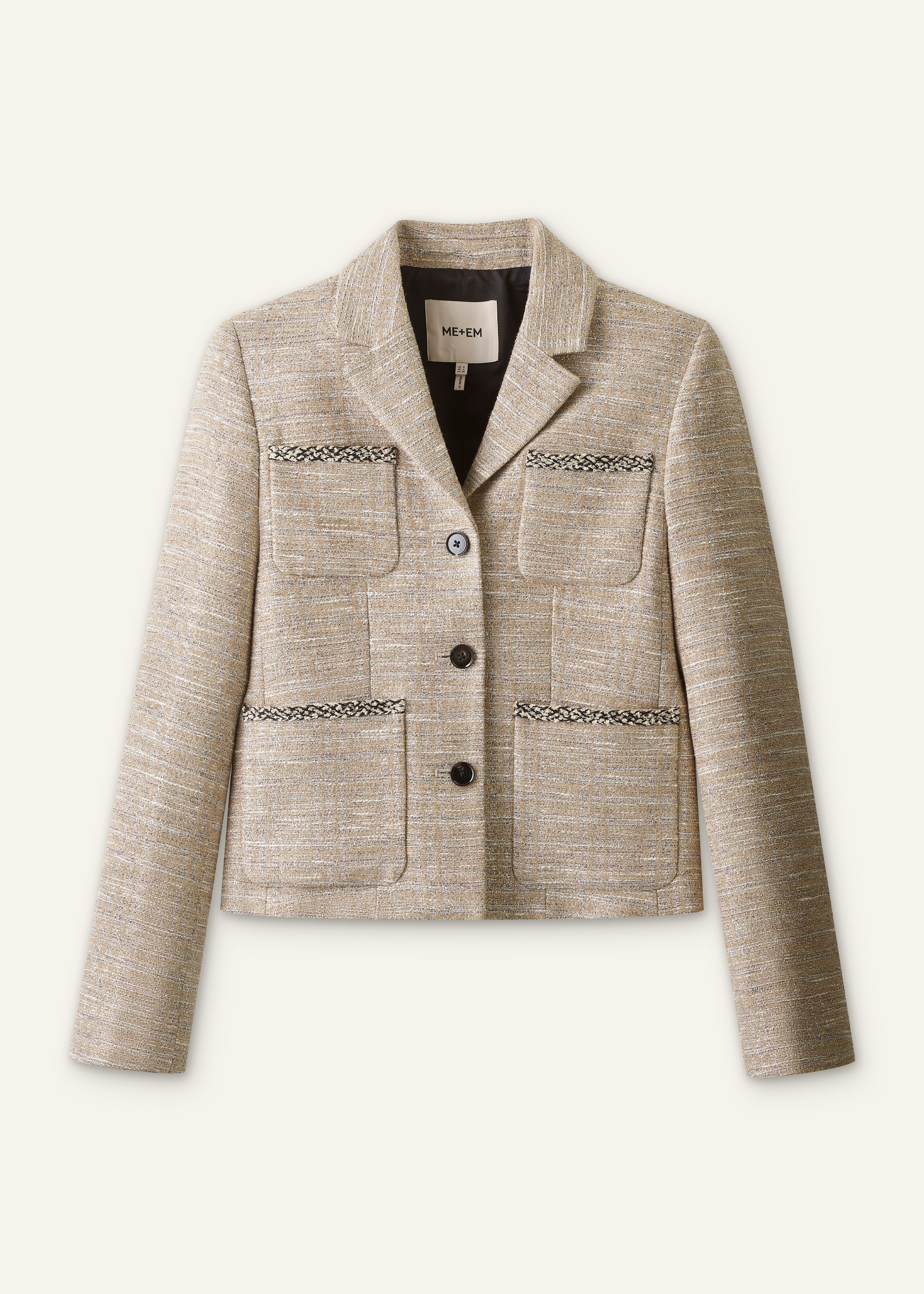 ME+EM Patch Pocket Jacket in Gold Multi