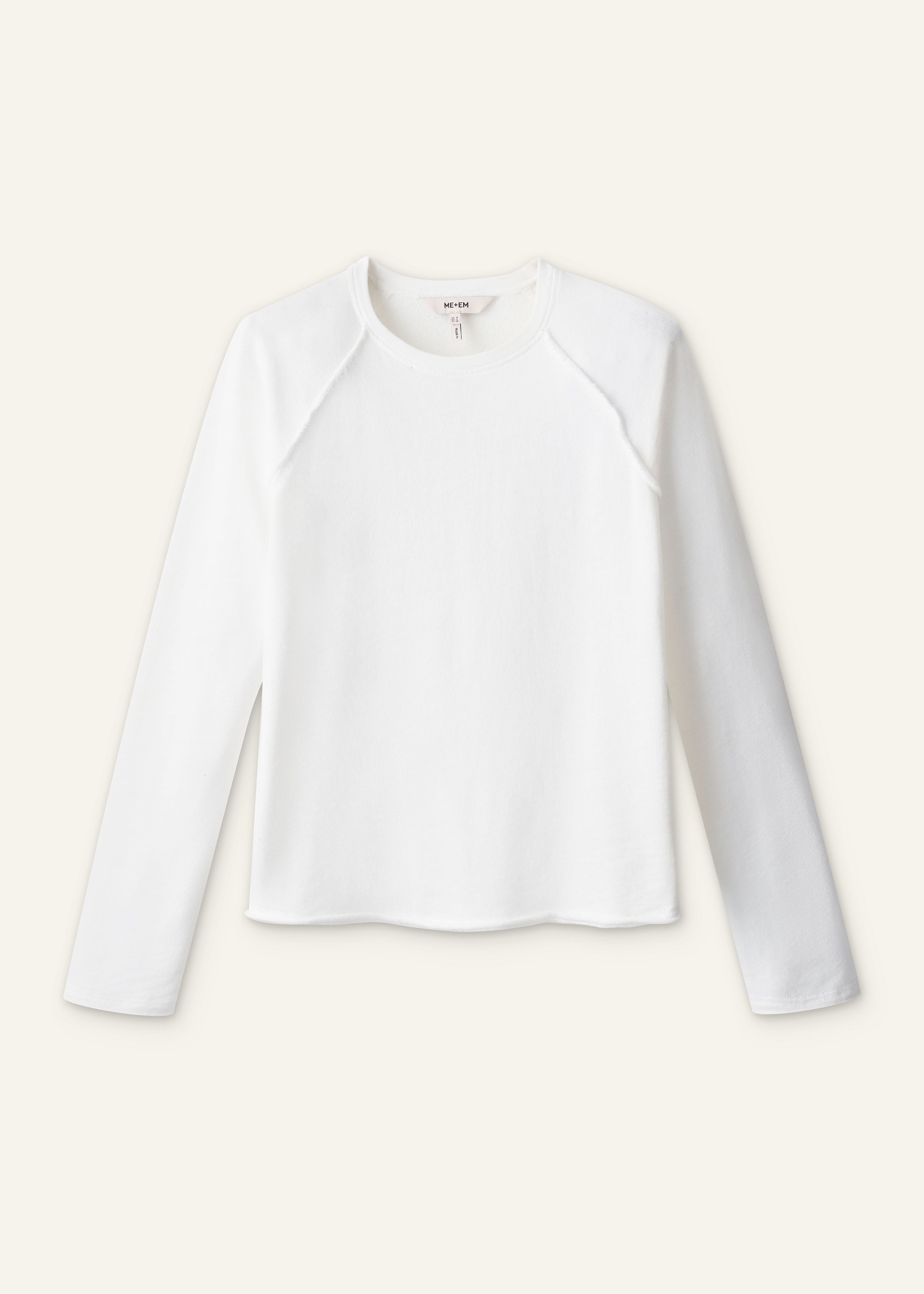 ME+EM Raw Edge Sweatshirt in Soft White