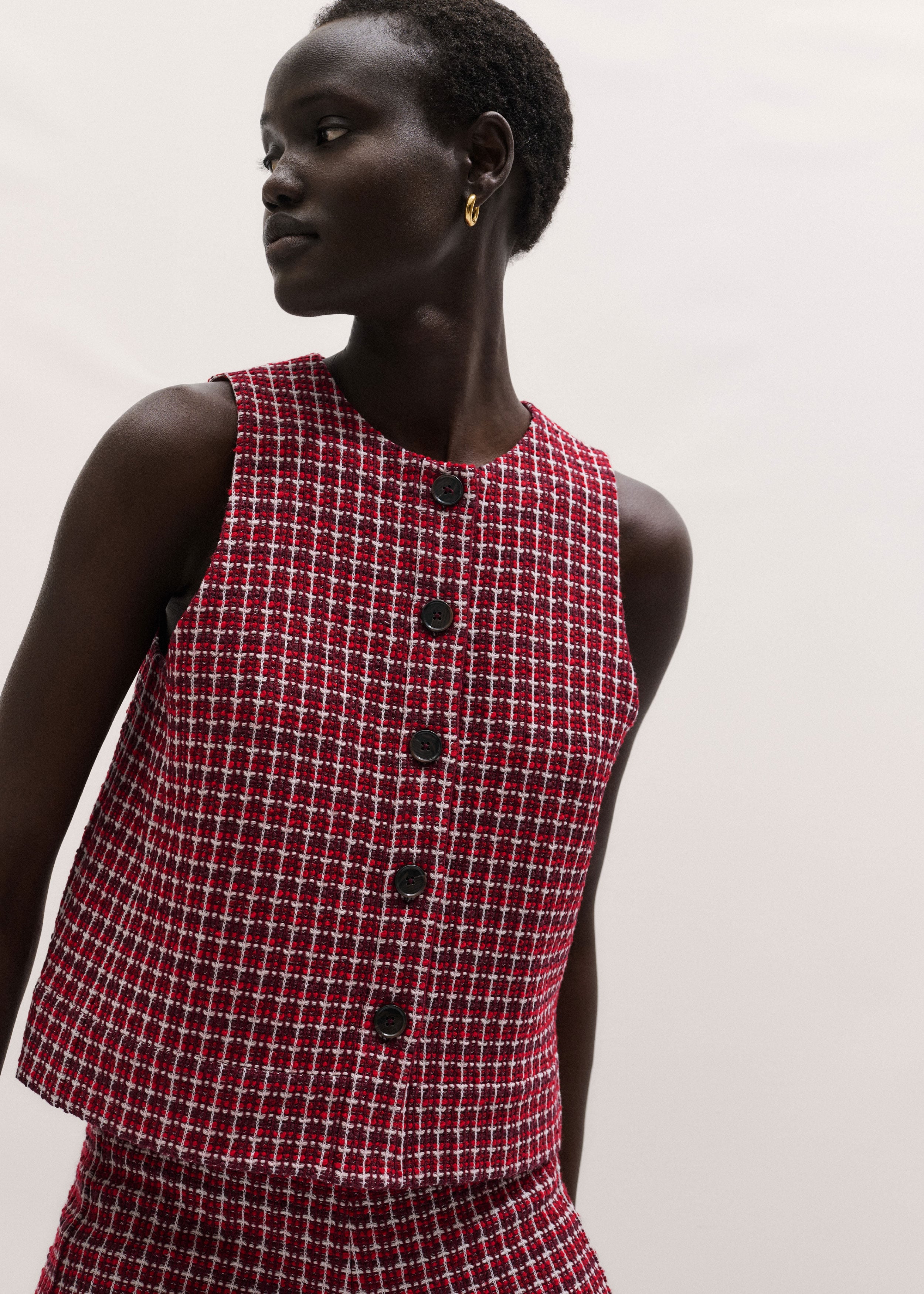 Women's Red Button Shell Top | ME+EM
