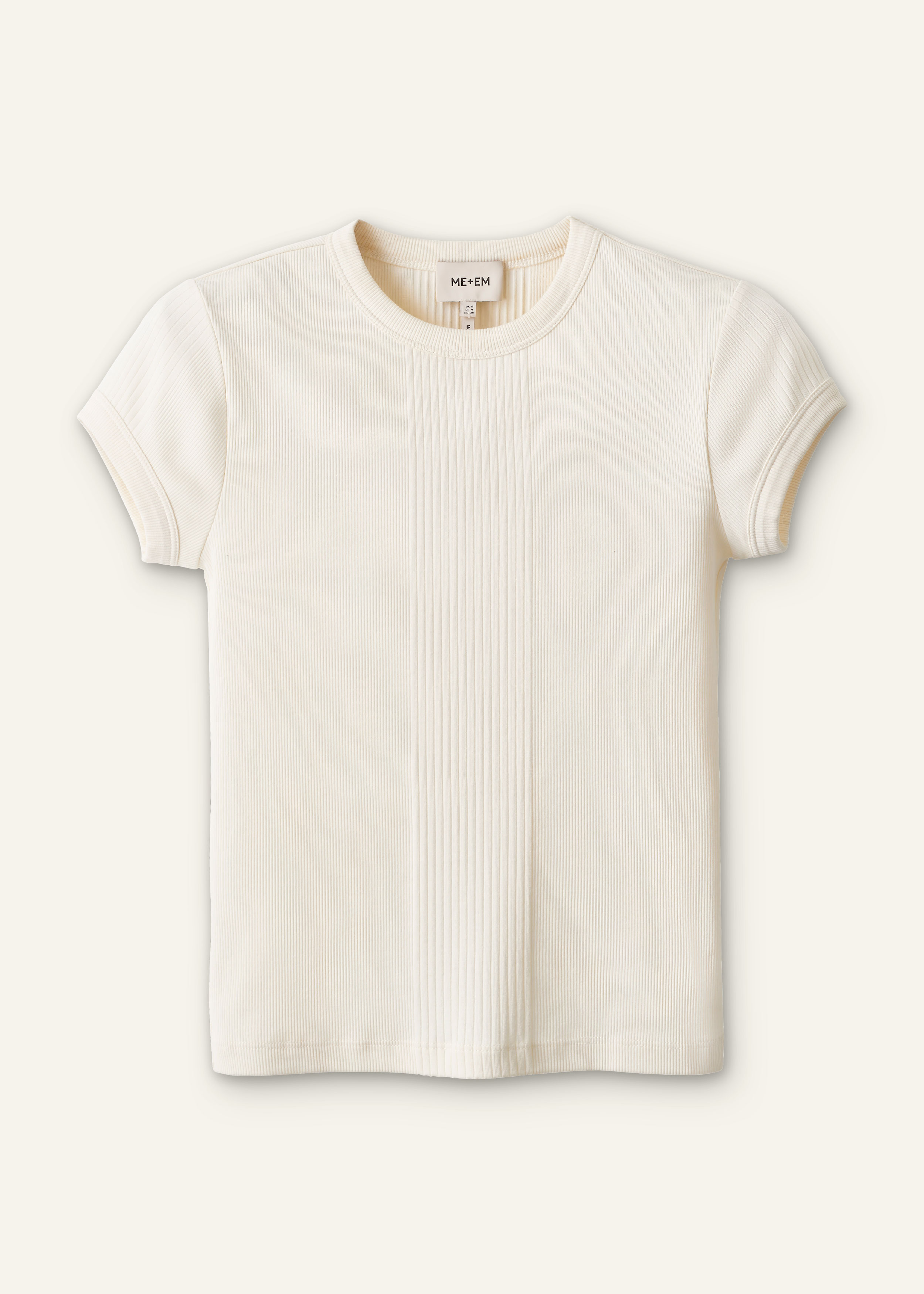 ME+EM Rib Slim Tee in Cream