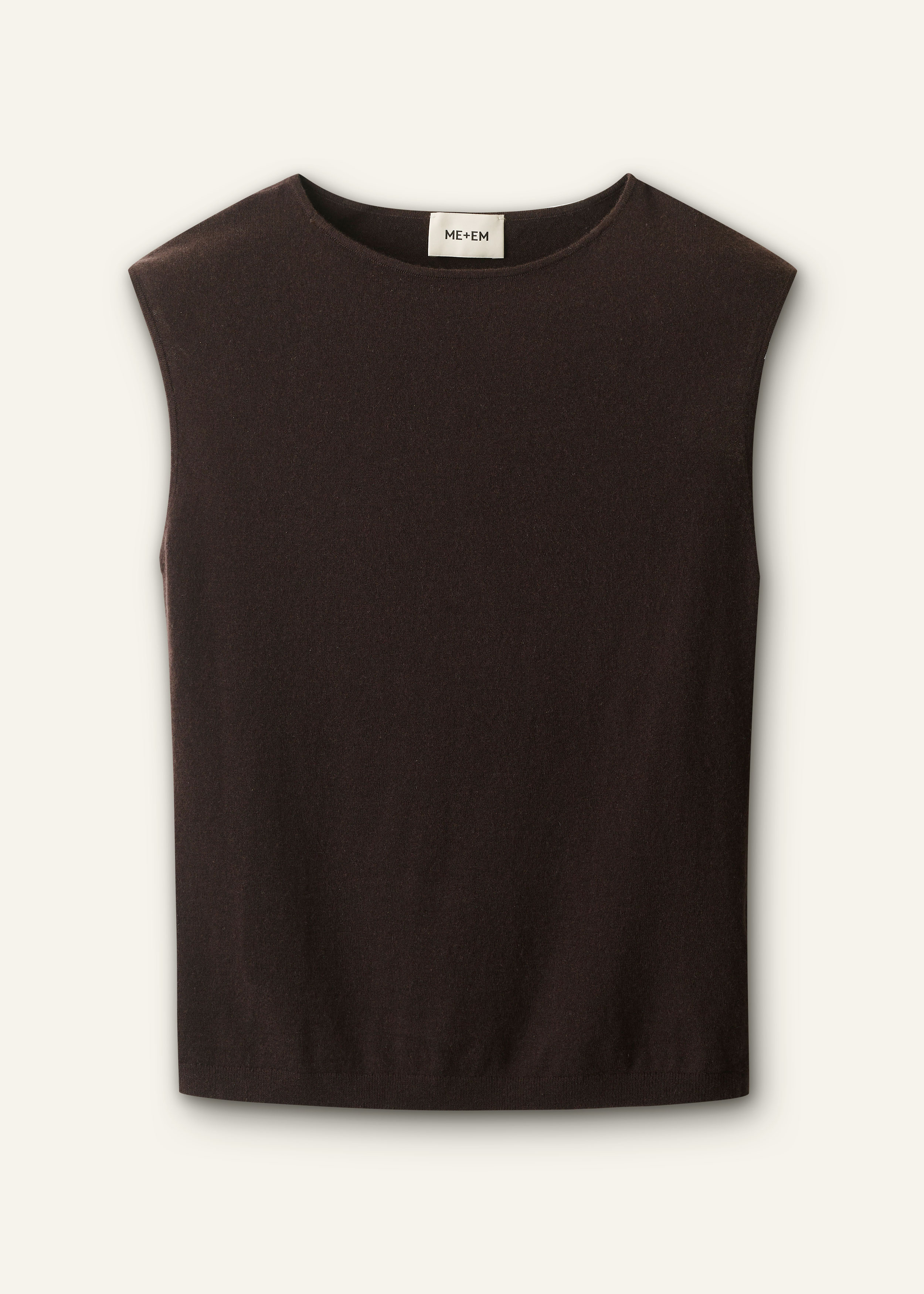 ME+EM Slim Knit Vest in Cocoa Brown