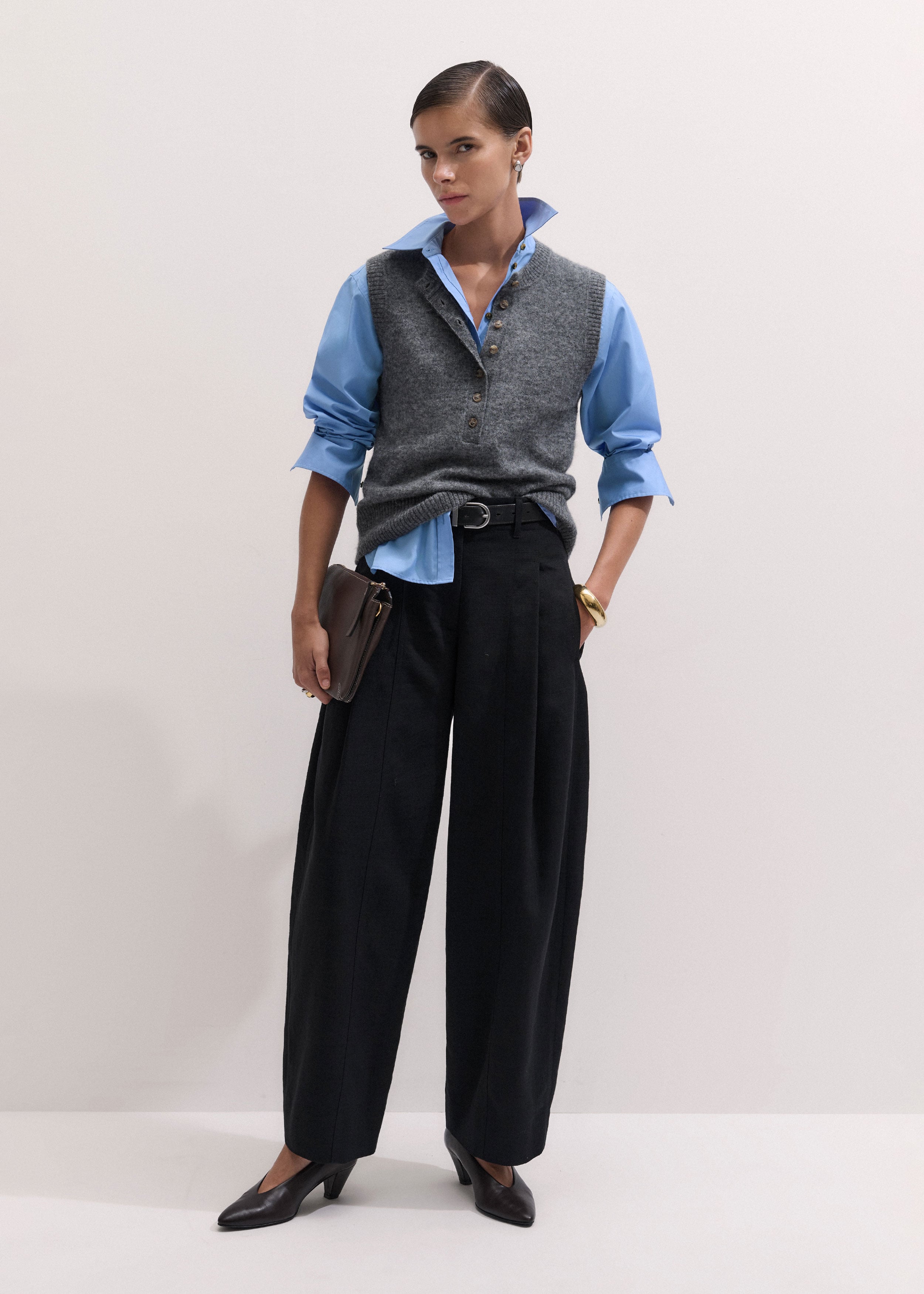 Black Slim Crop Forever Tux Trouser | Women's Woven Trousers | ME+EM