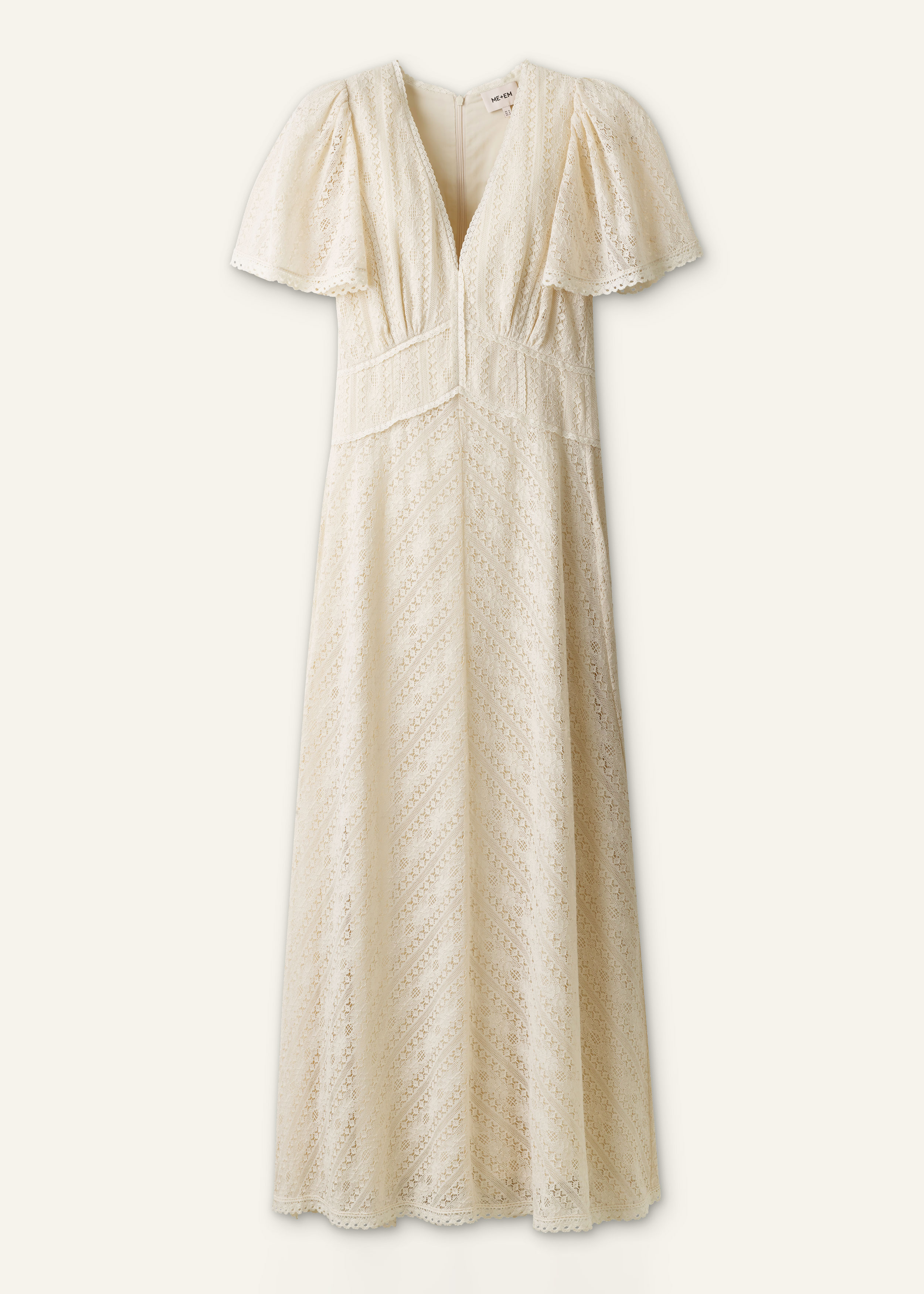 ME+EM Fit + Flare Maxi Dress in Ecru