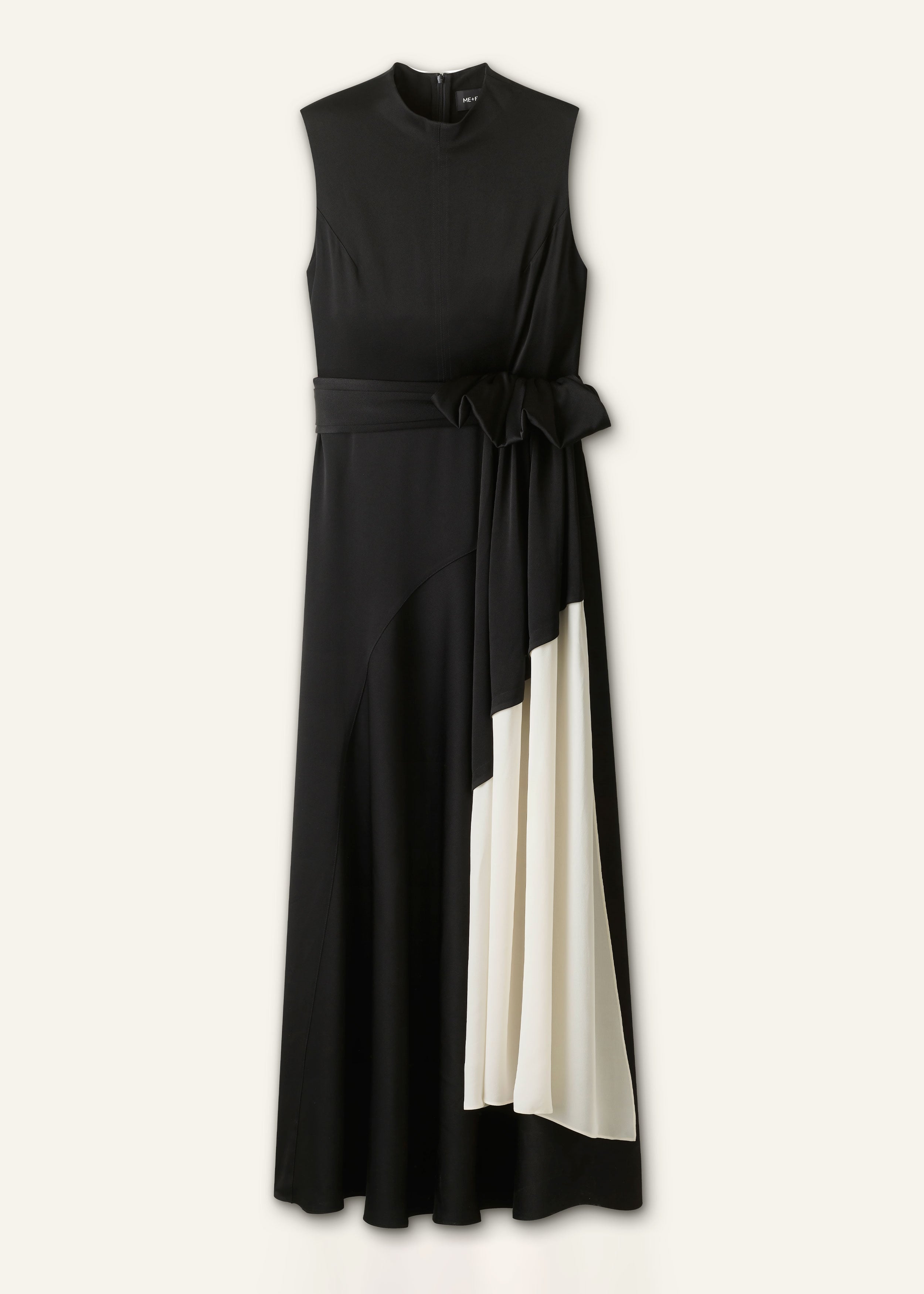ME+EM 2-in-1 Full-Length Dress in Black/Cream