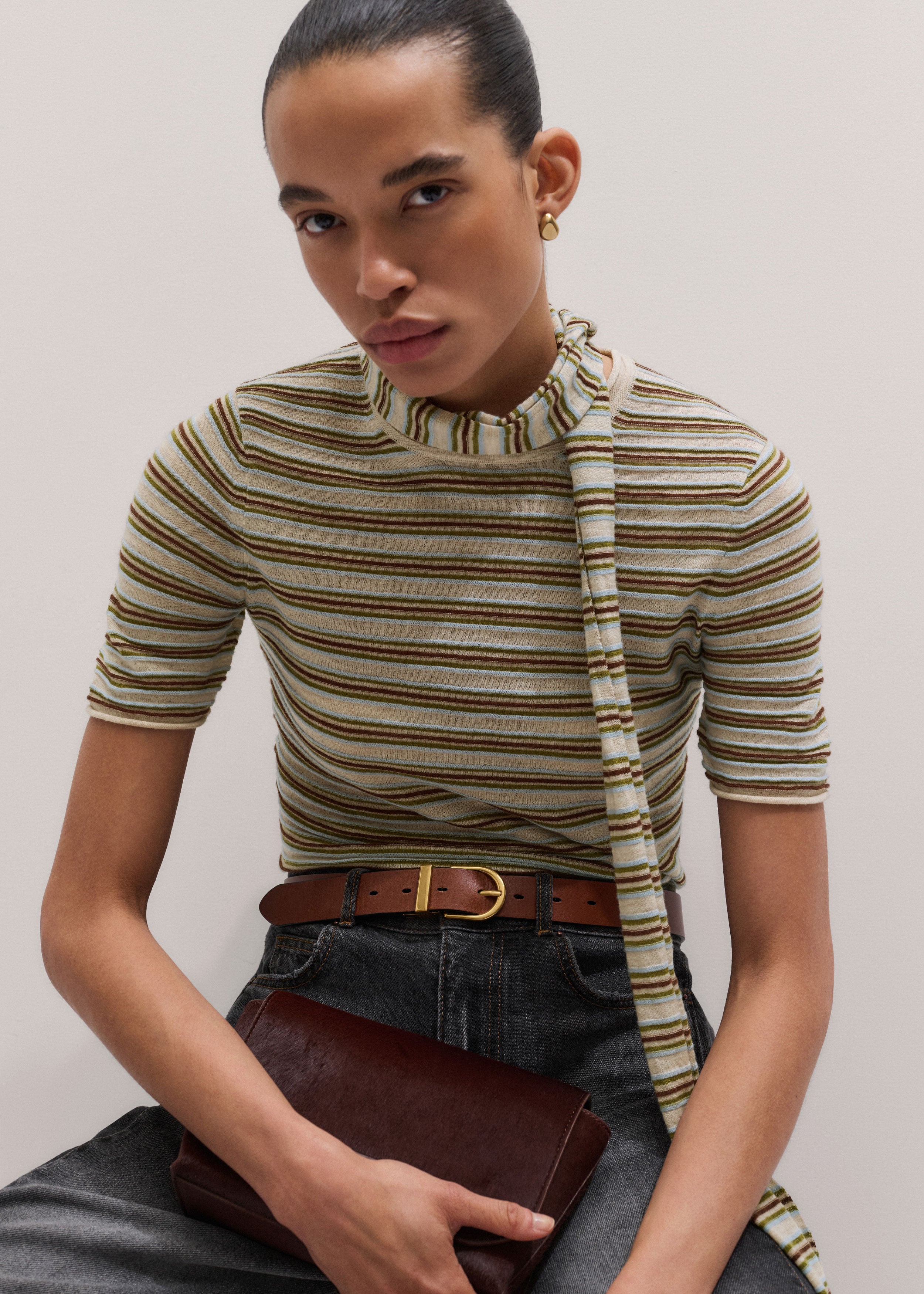 Women's Cream Feminine Sleeve Top | ME+EM