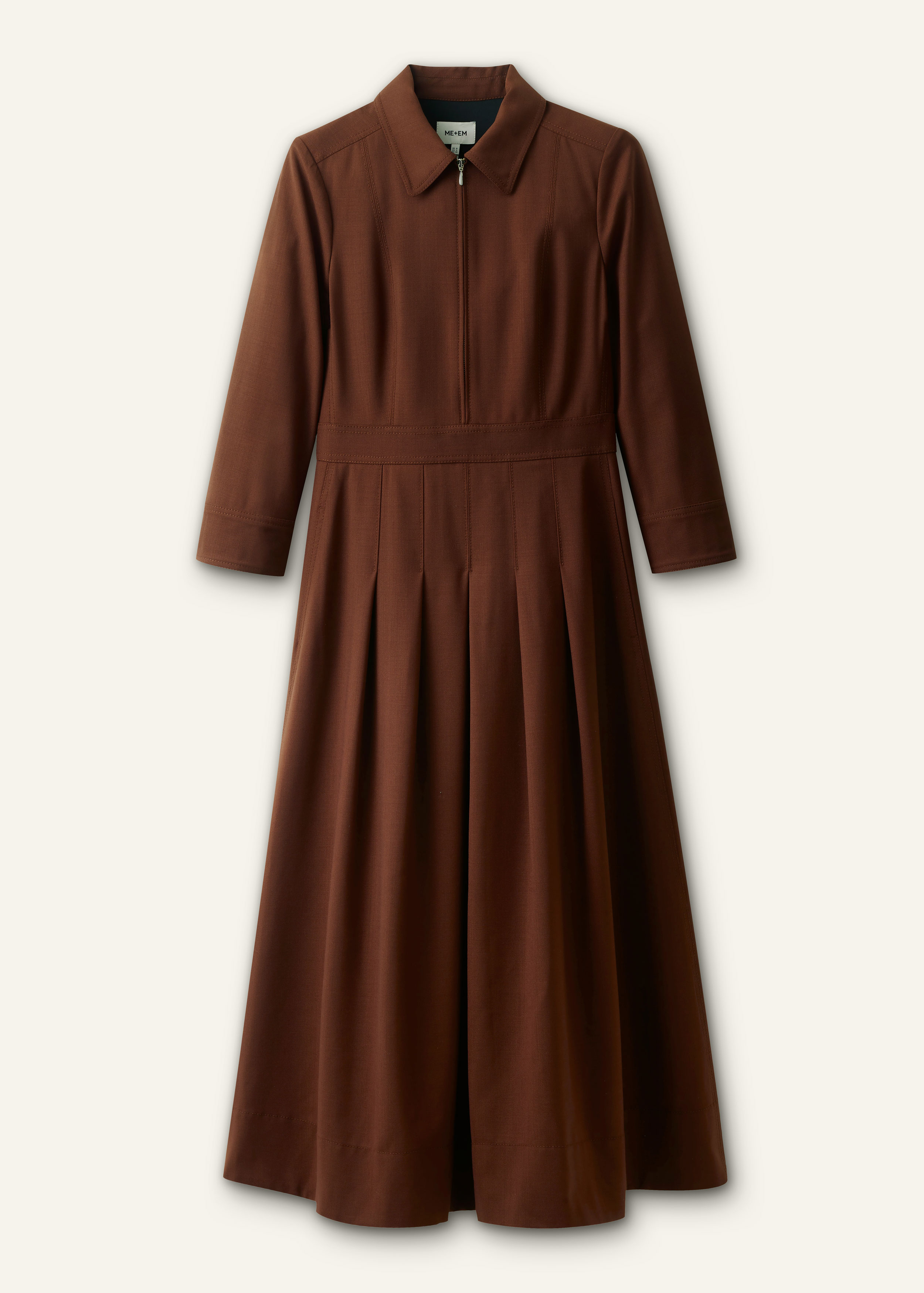 Women's Pecan Brown Fit + Flare Maxi Dress