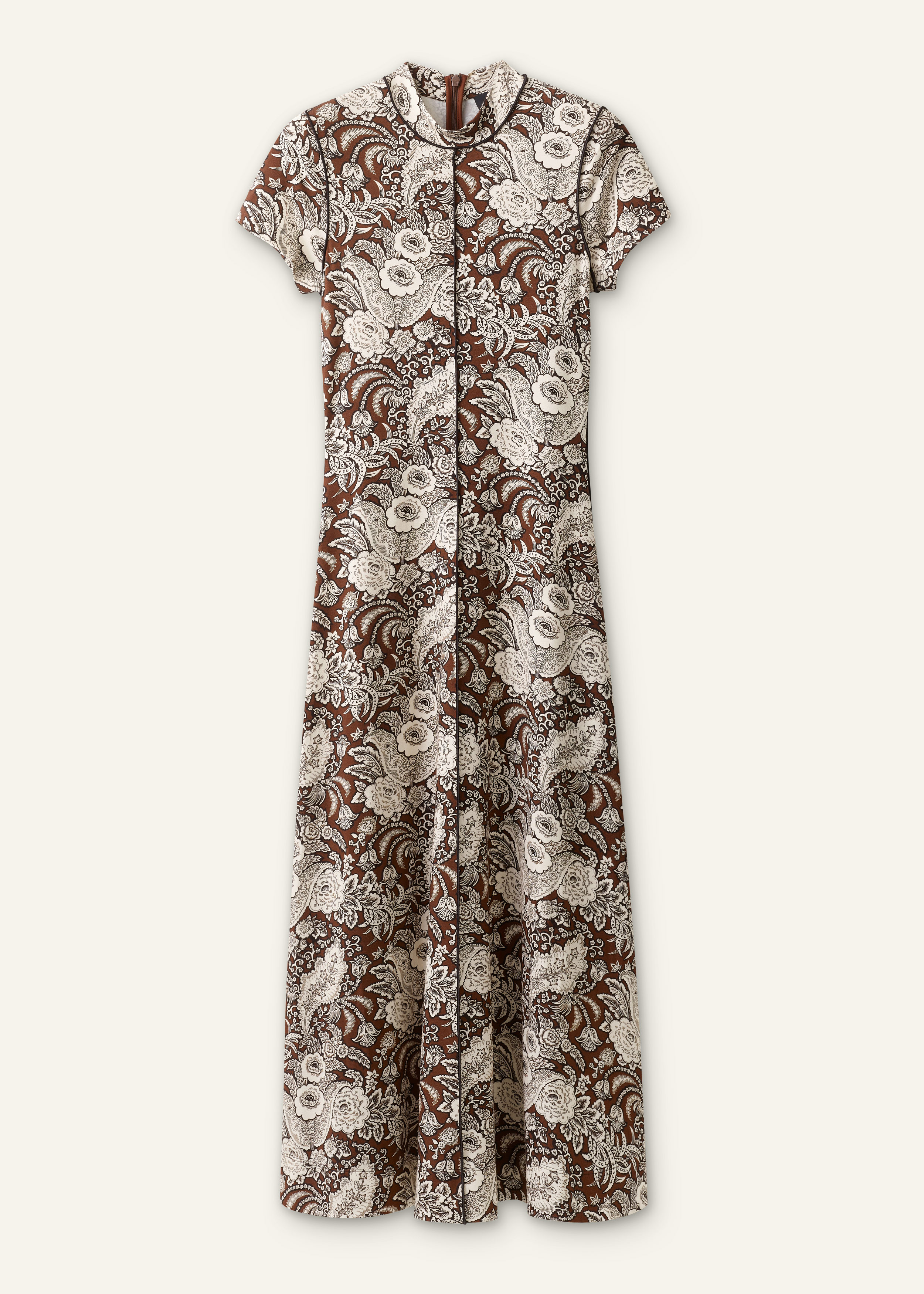 ME+EM Fit + Flare Maxi Dress in Brown Multi