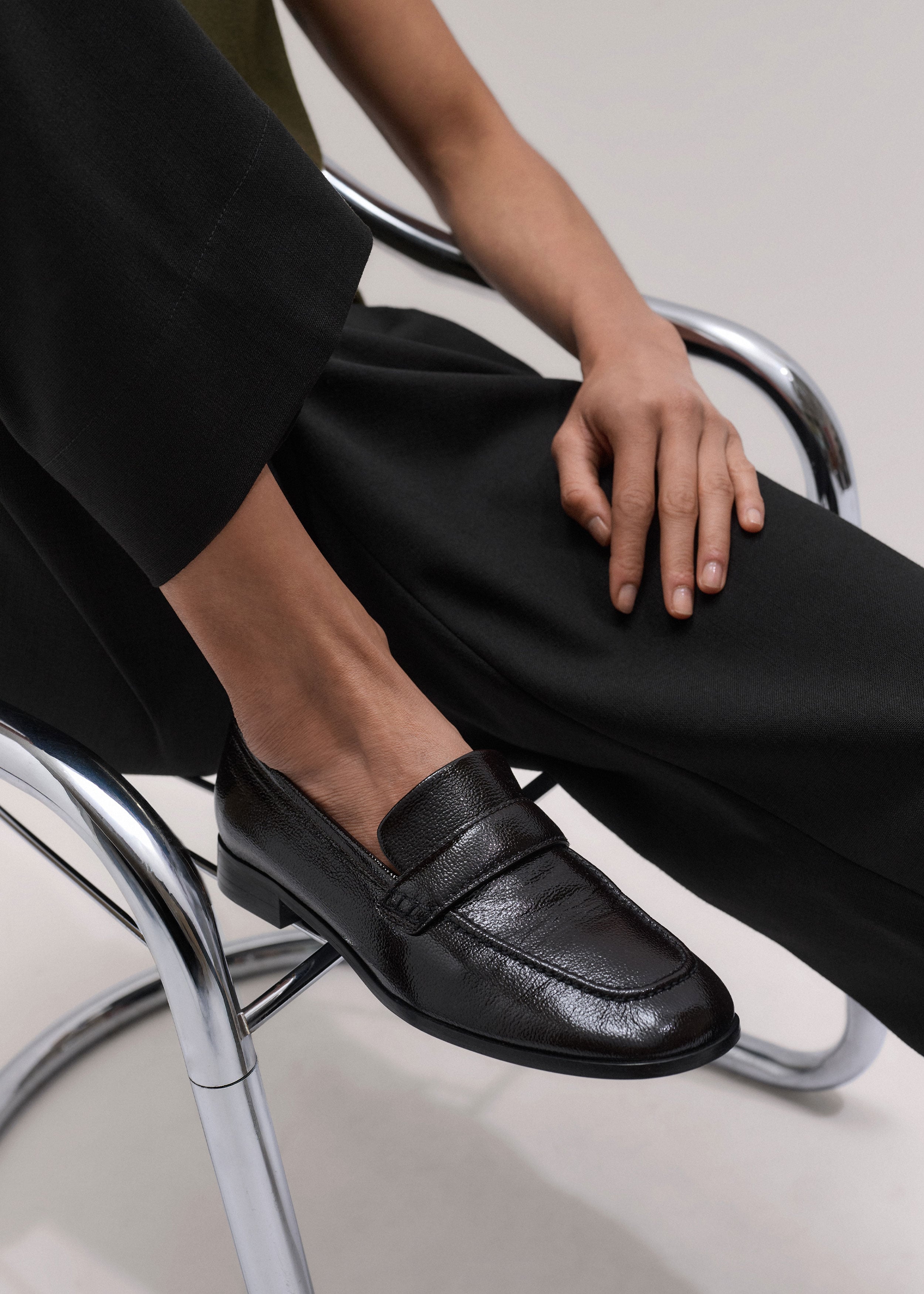 Women's Black Brown Square Toe Loafer | ME+EM