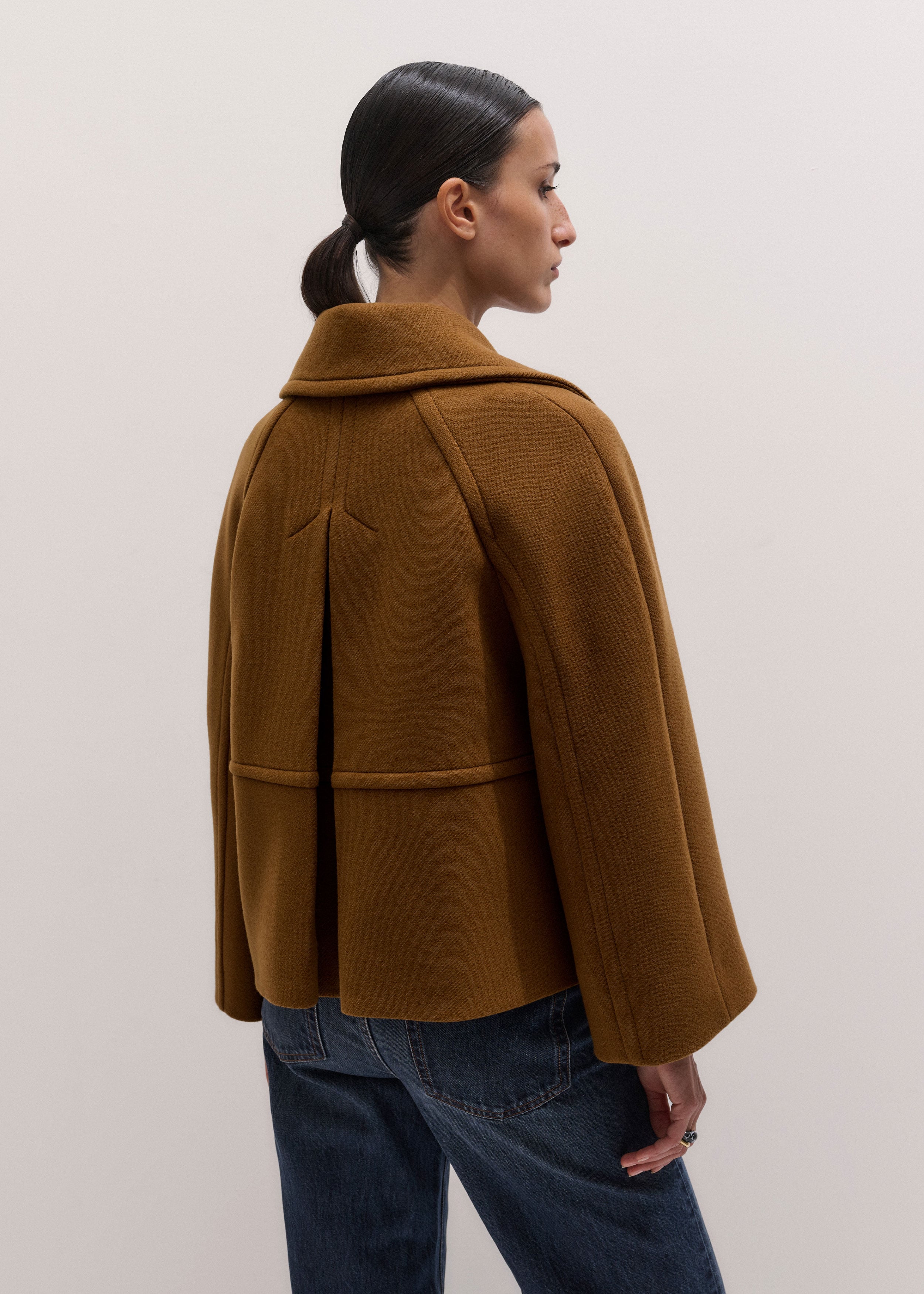 Women's Camel Crop Swing Coat | ME+EM