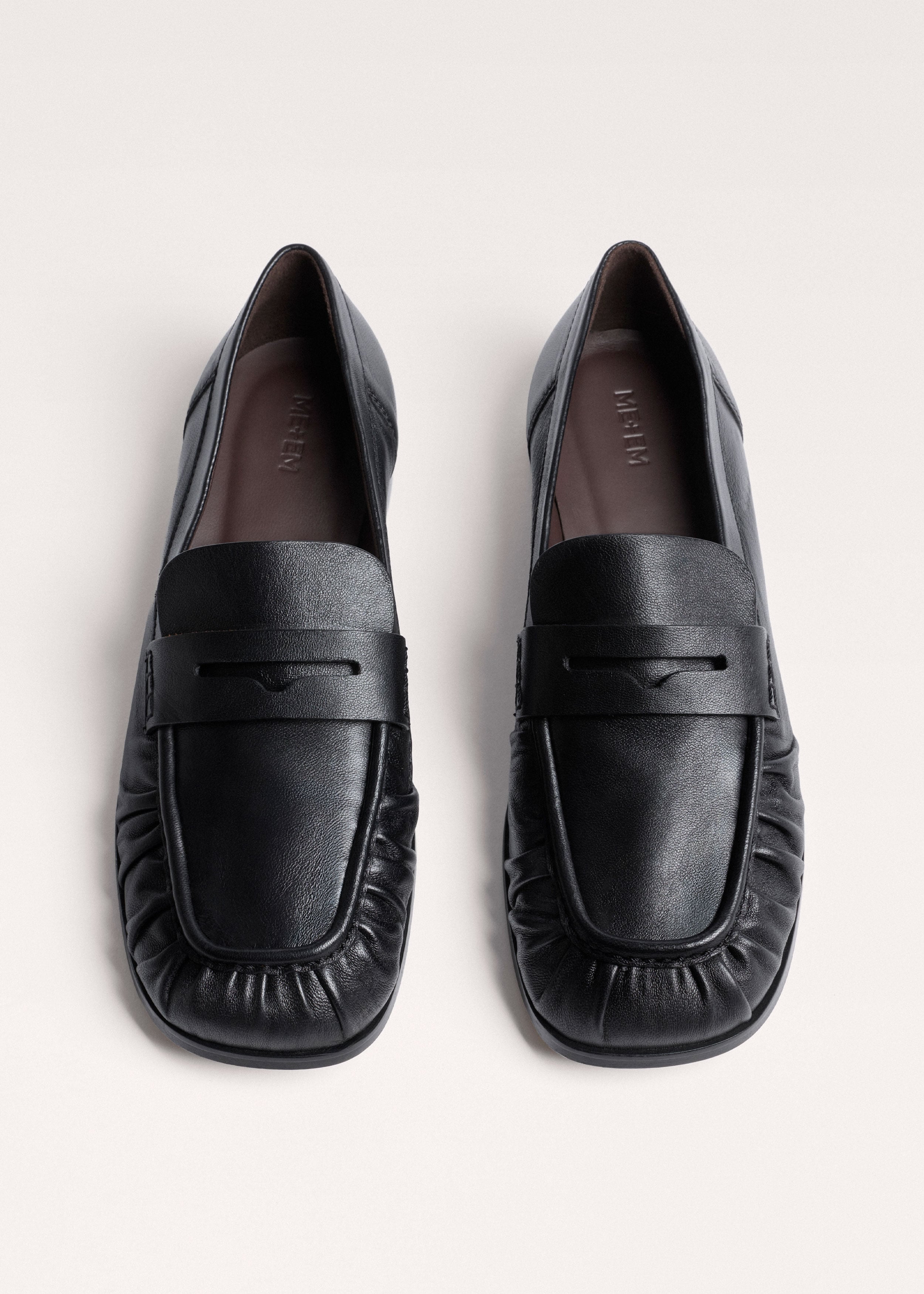 Women's Black Brown Square Toe Loafer | ME+EM