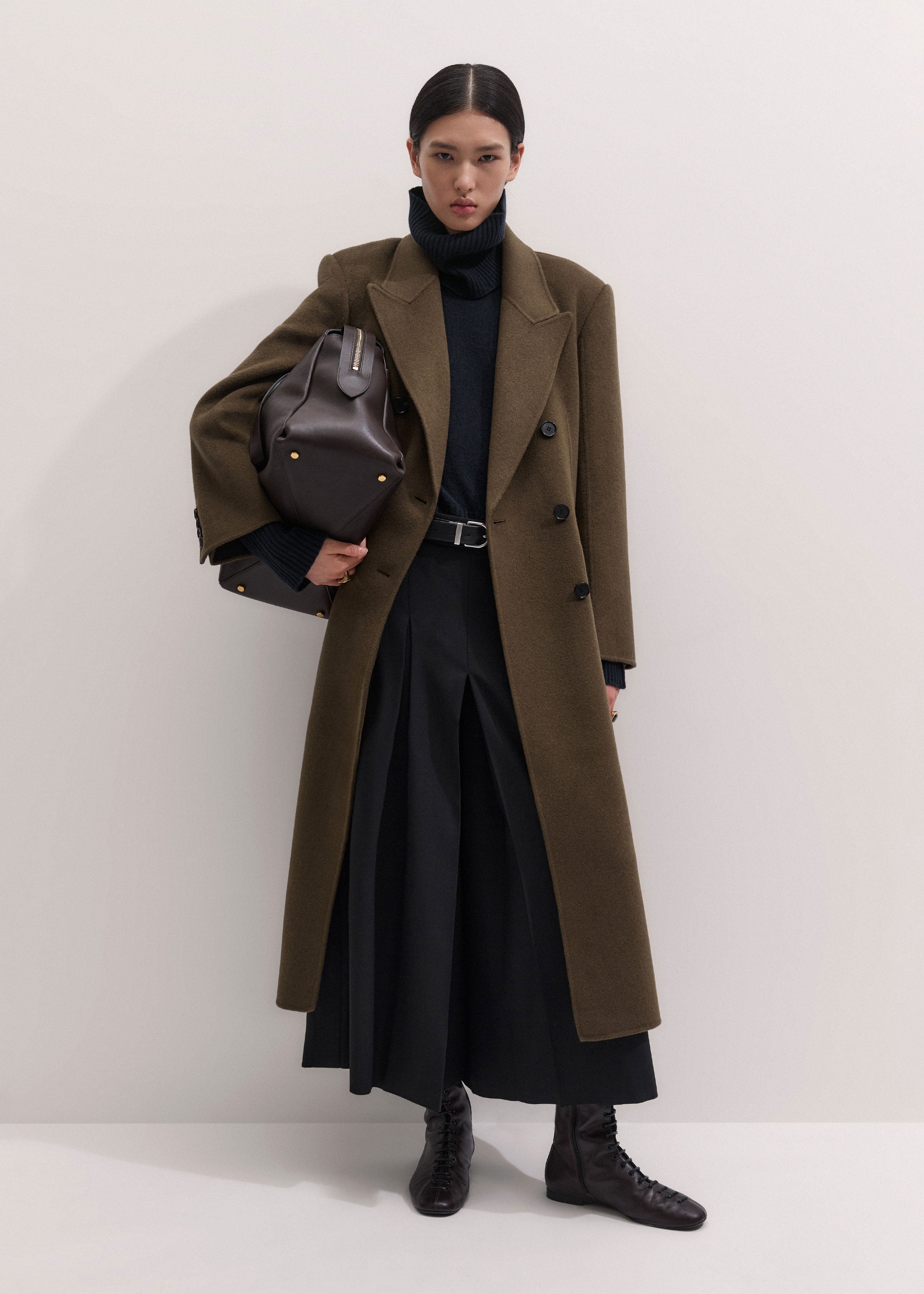 Women's Bronzed Brown Tailored Oversized Coat | ME+EM