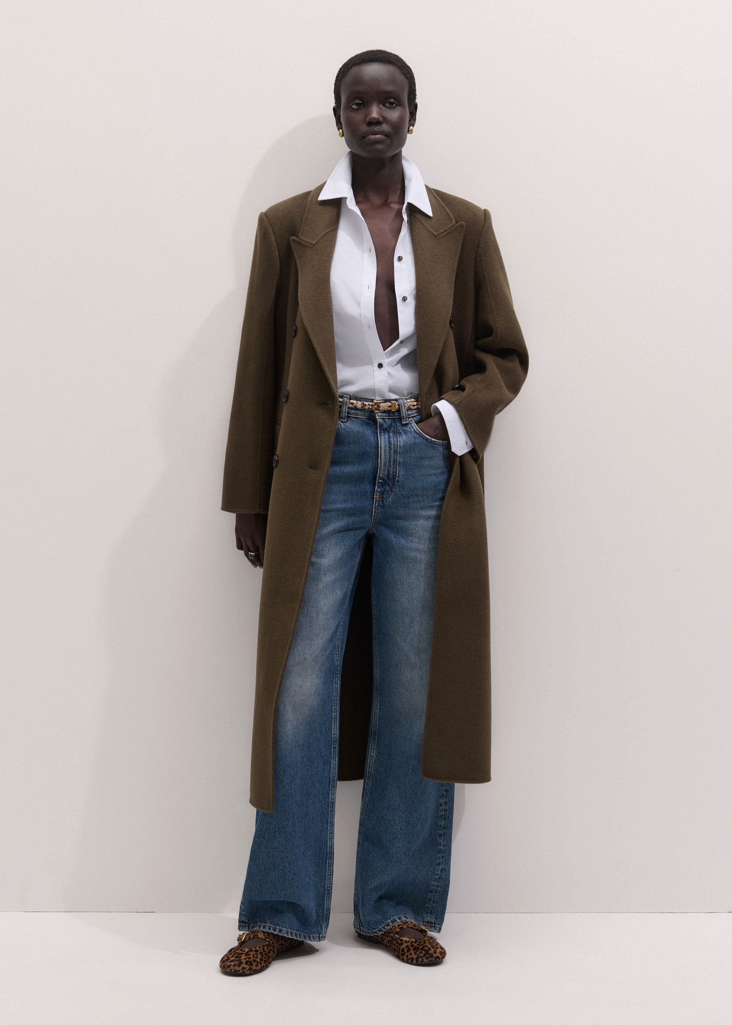 Women's Bronzed Brown Tailored Oversized Coat | ME+EM