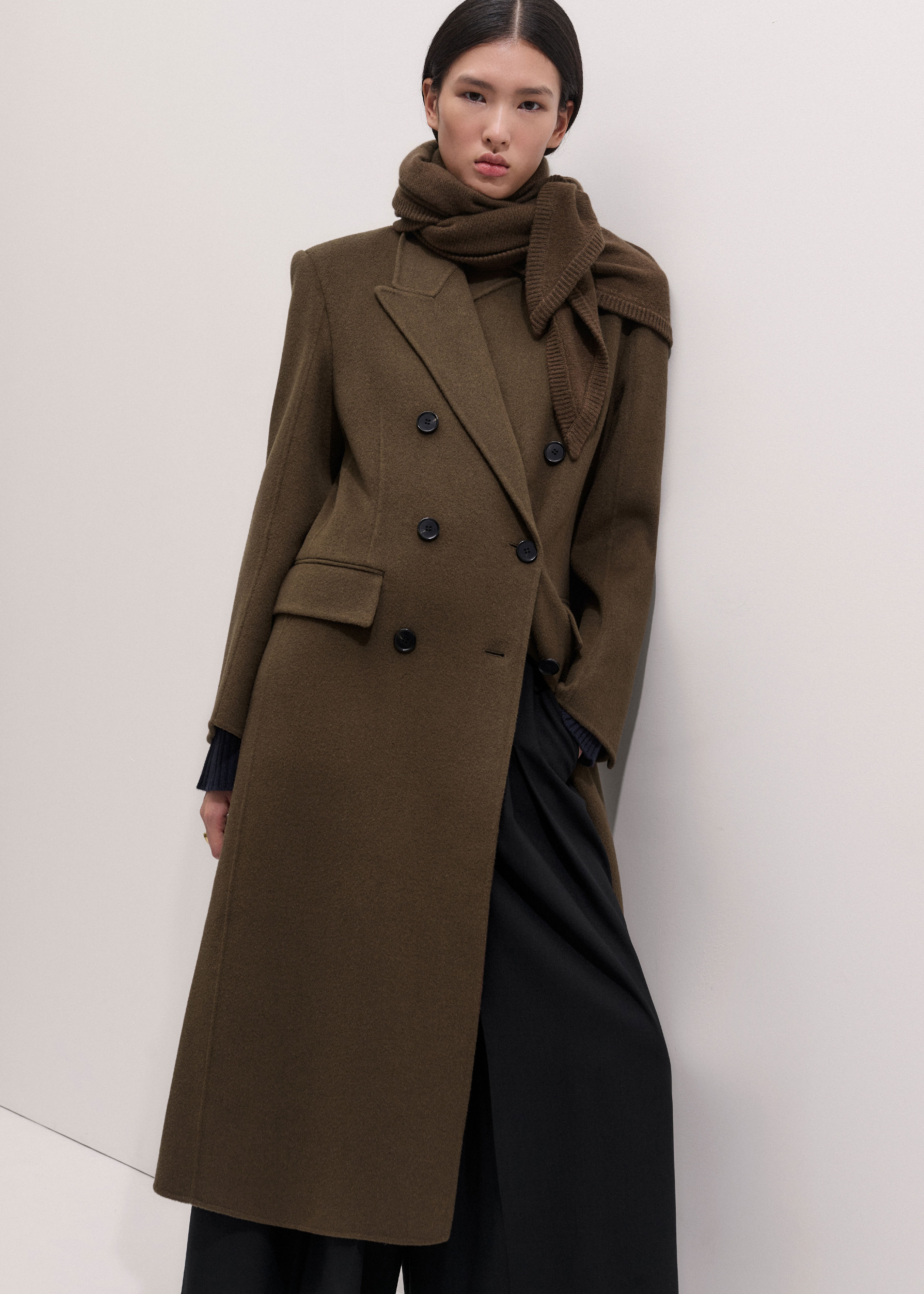 Women's Bronzed Brown Tailored Oversized Coat | ME+EM