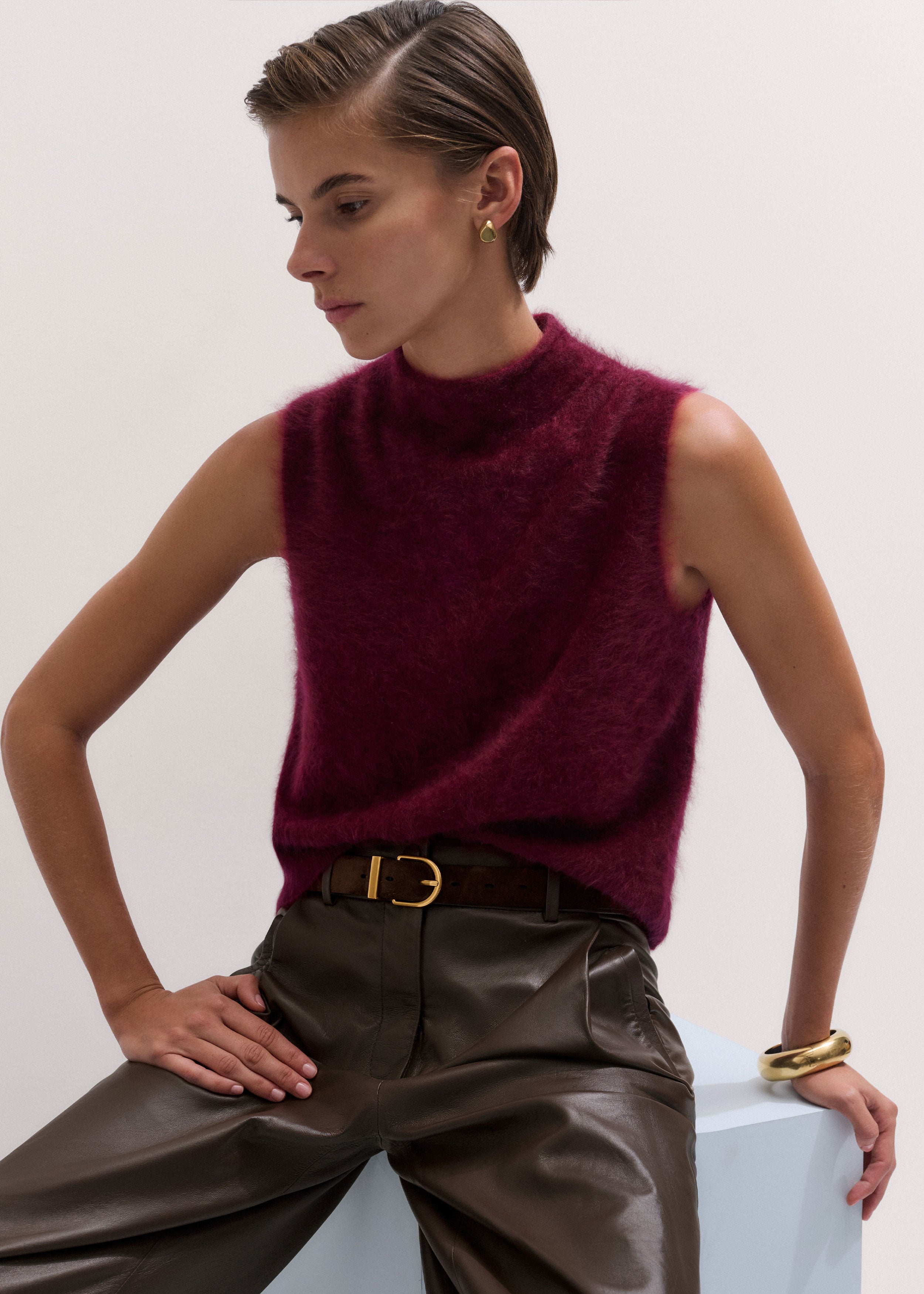 High Neck Knit Vest
